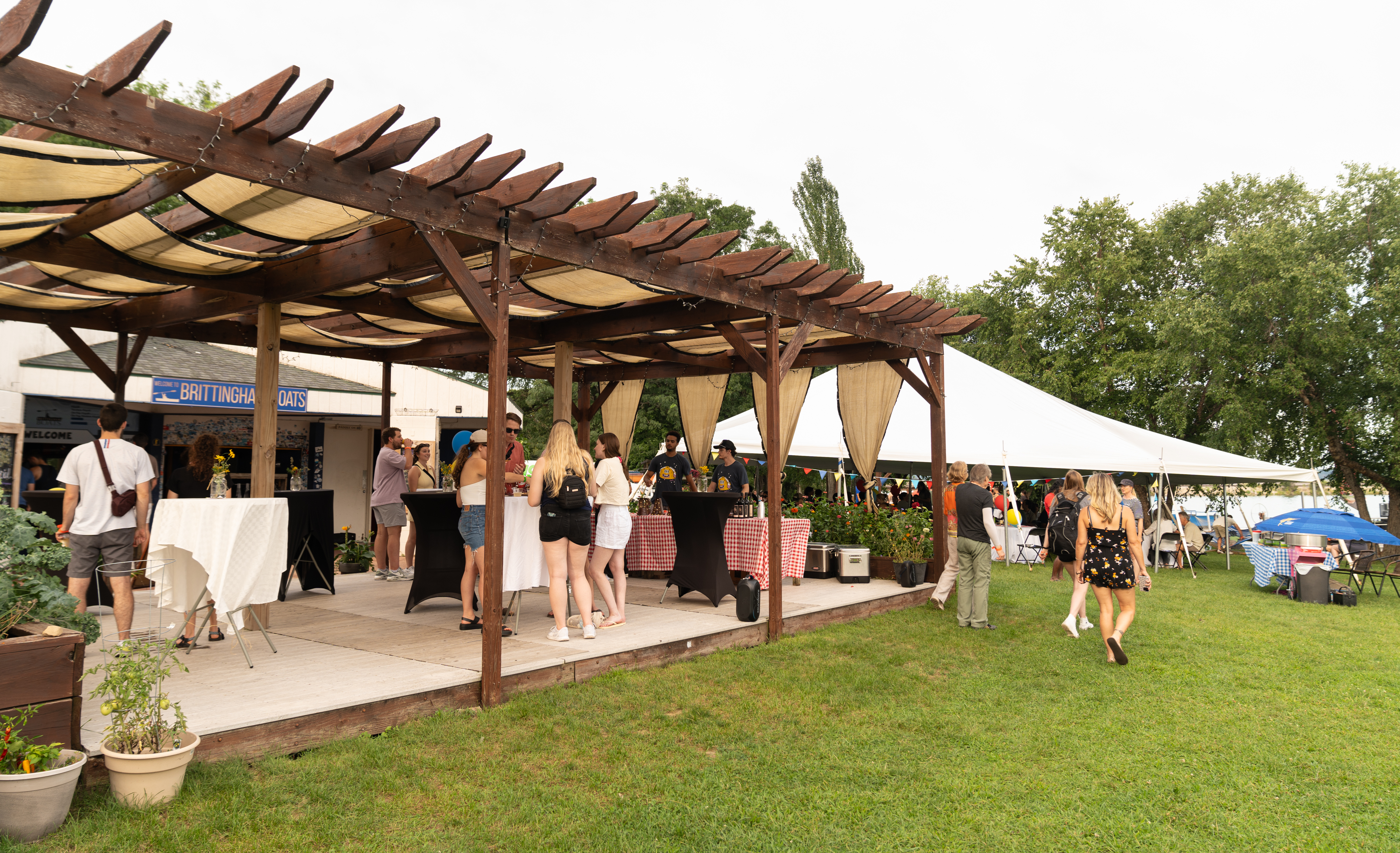 Crowds enjoying the ULI Fun Fair in downtown Madison with booths and games