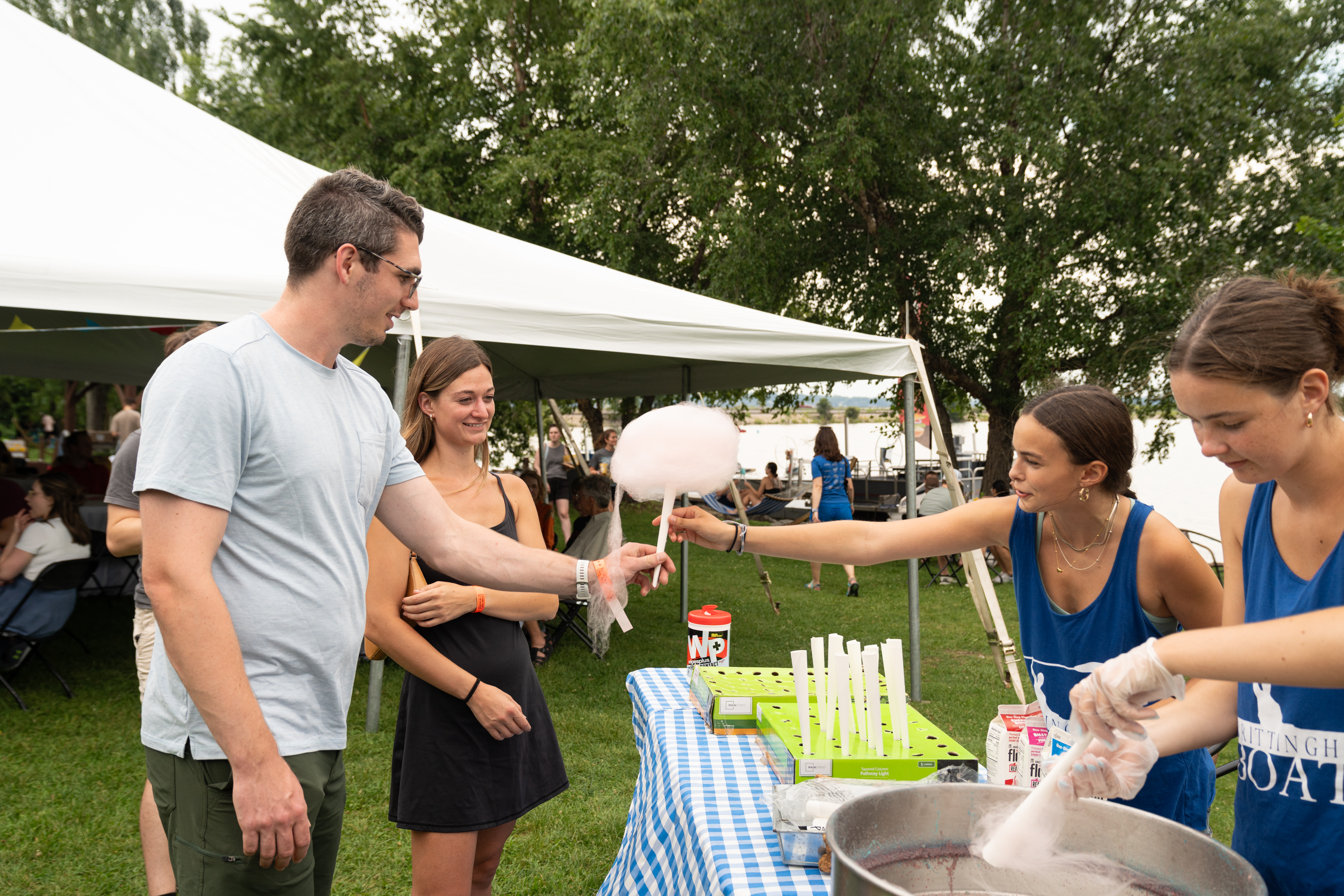 Crowds enjoying the ULI Fun Fair in downtown Madison with booths and games
