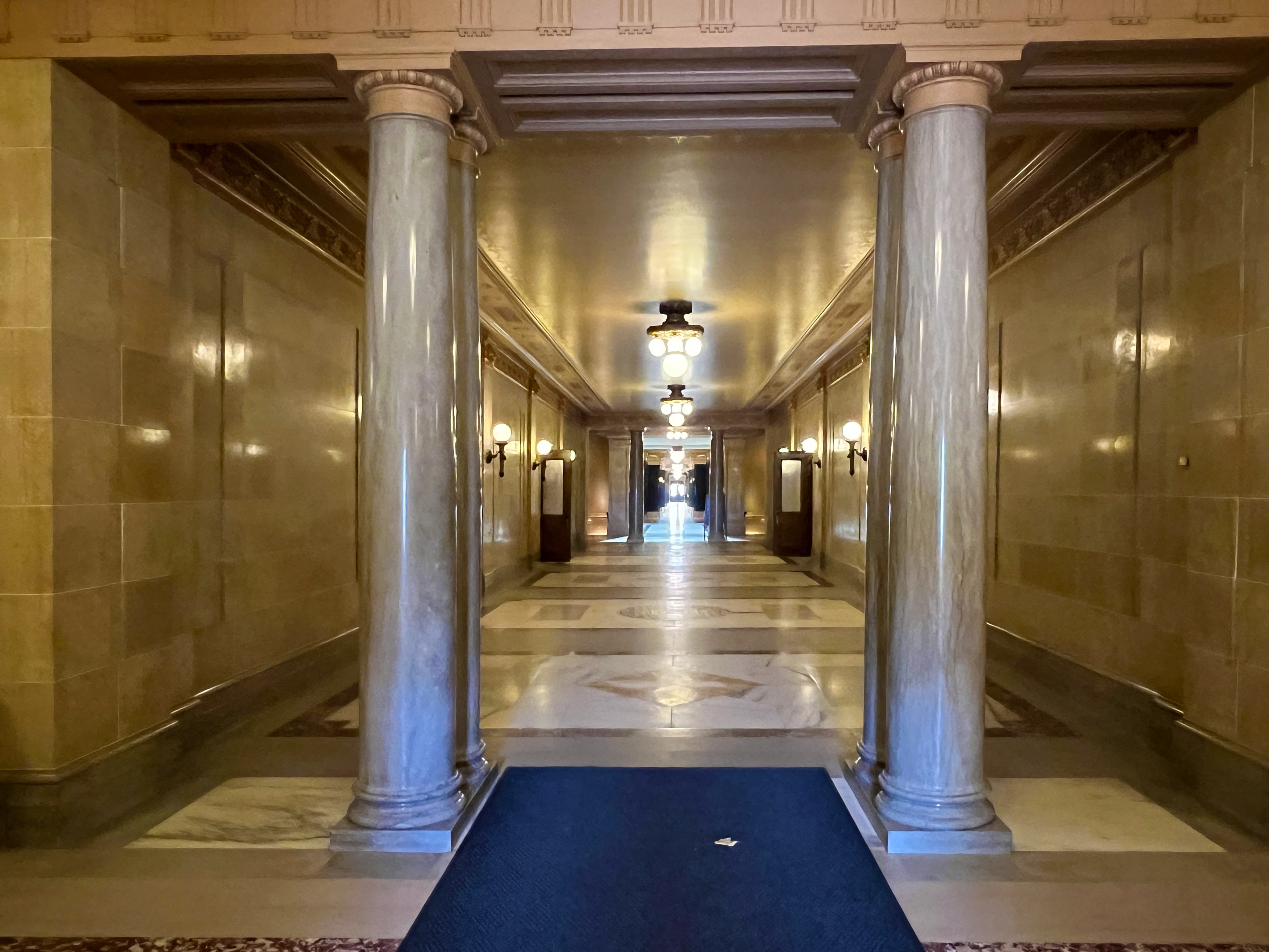 Looking inside the State Capitol and stunning marble upon entering 