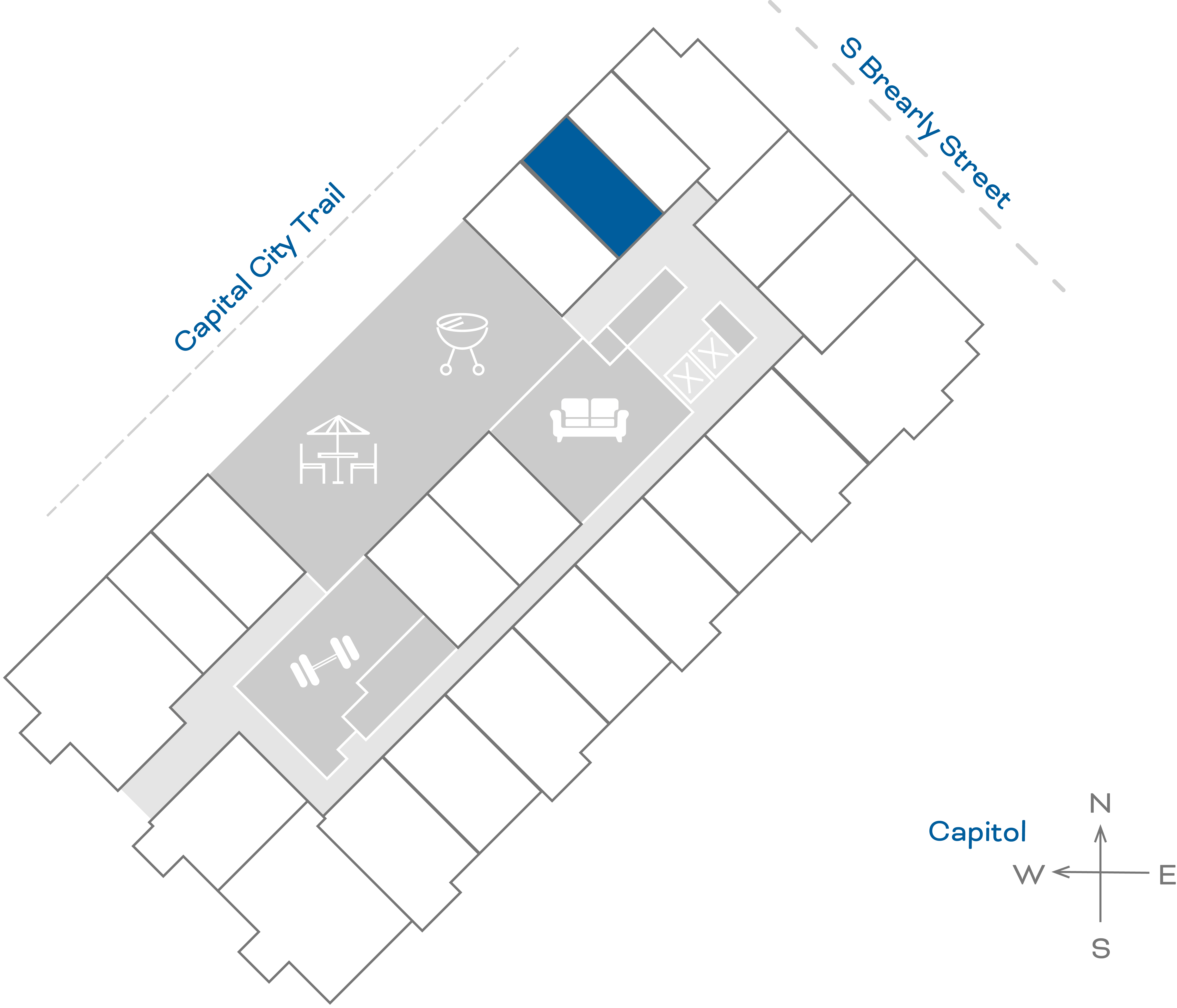 ULI The Penny 203 - Studio, 1 Bath Floorplate