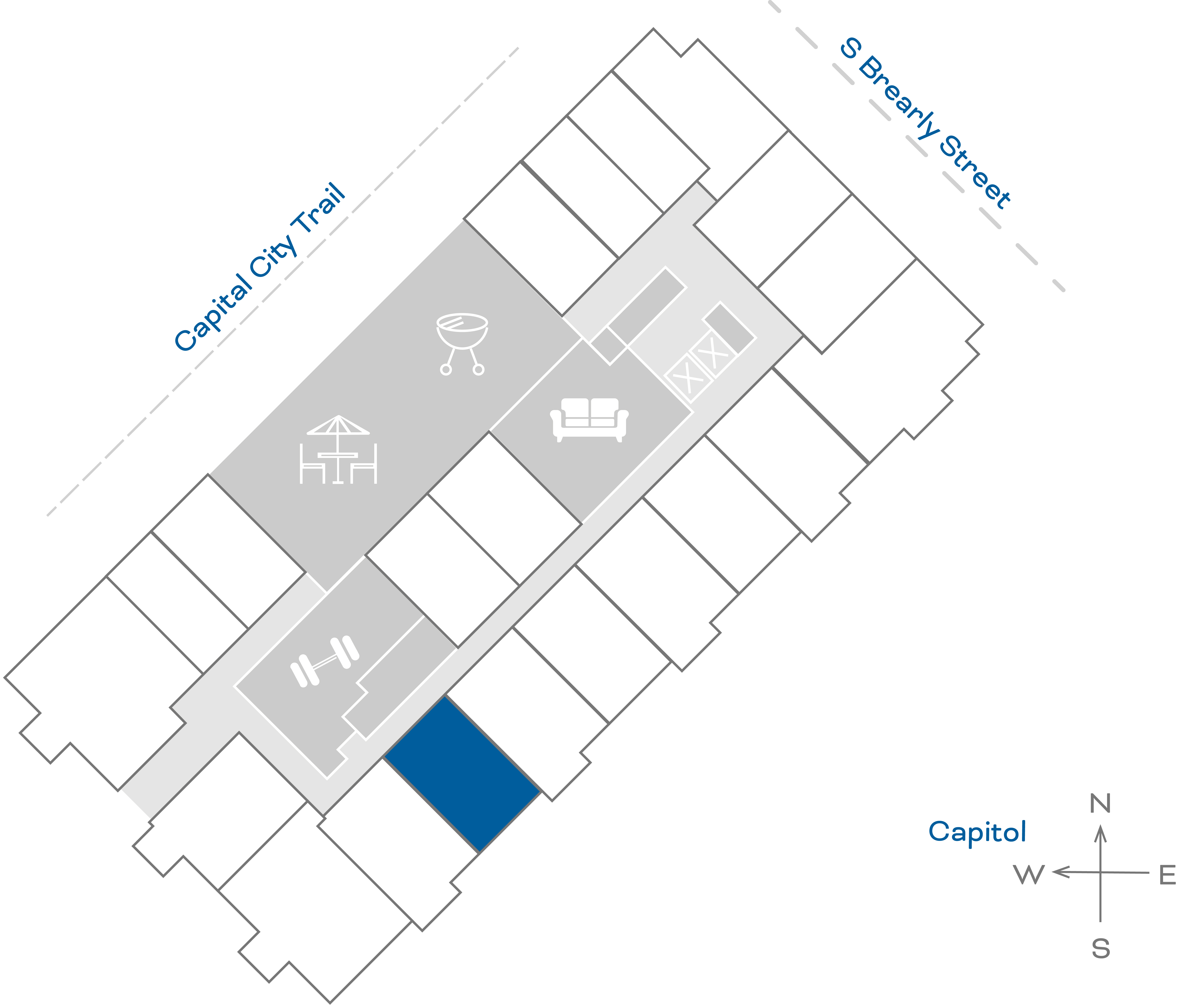 ULI The Penny 231 - 1 Bed, 1 Bath Floorplate