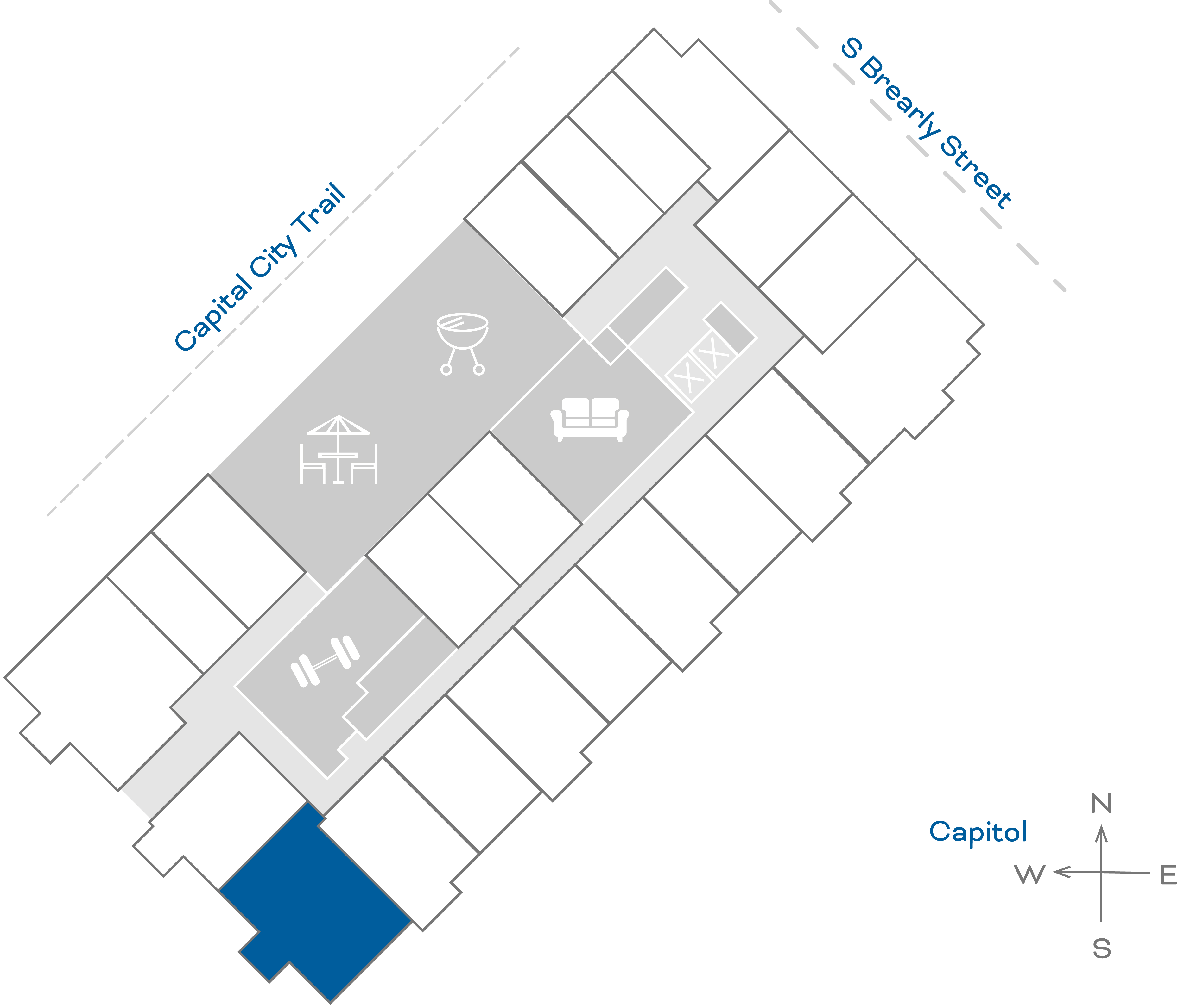 ULI The Penny 235 - 2 Bed, 2 Bath Floorplate