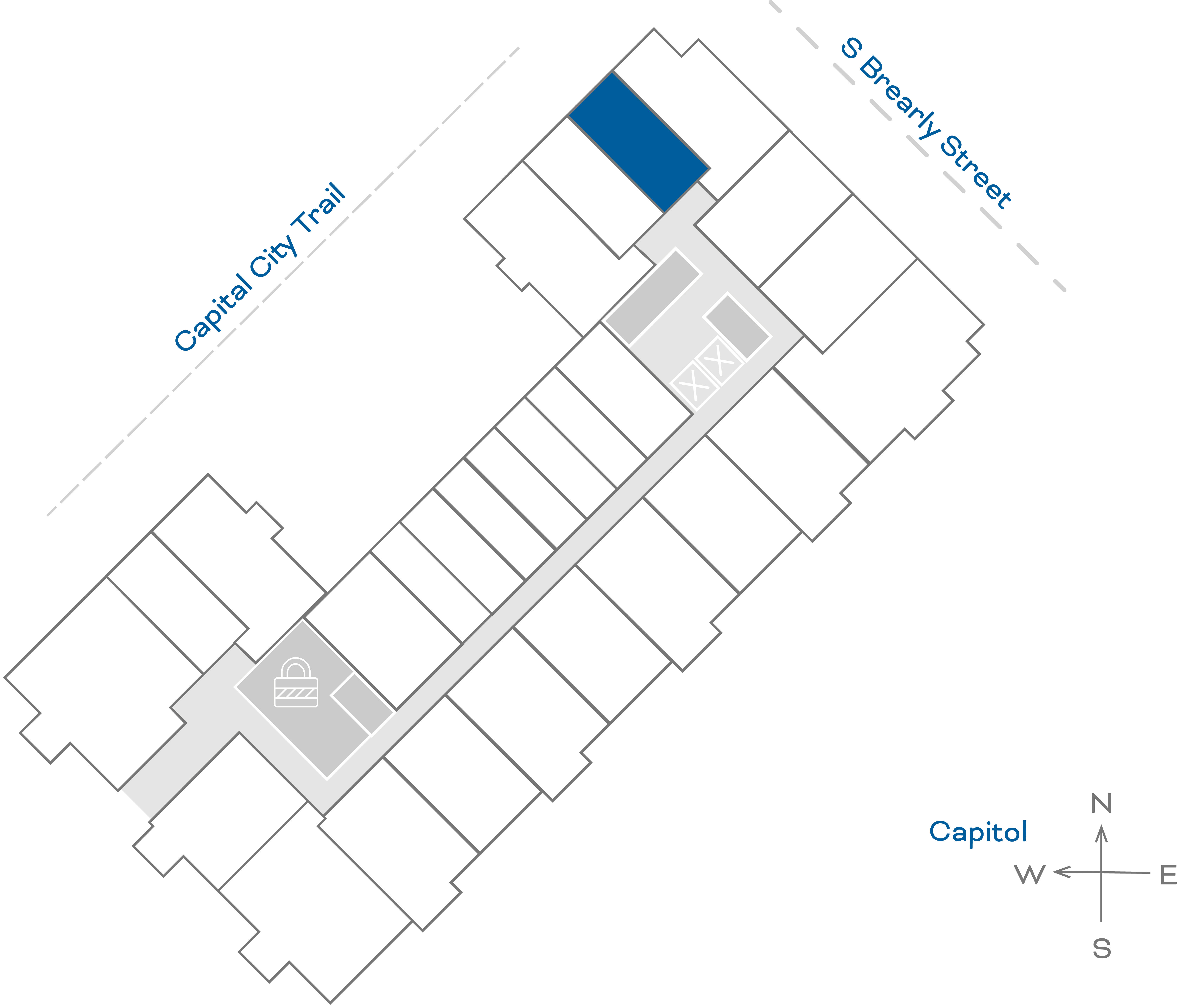 ULI The Penny 305 - Studio, 1 Bath Floorplate