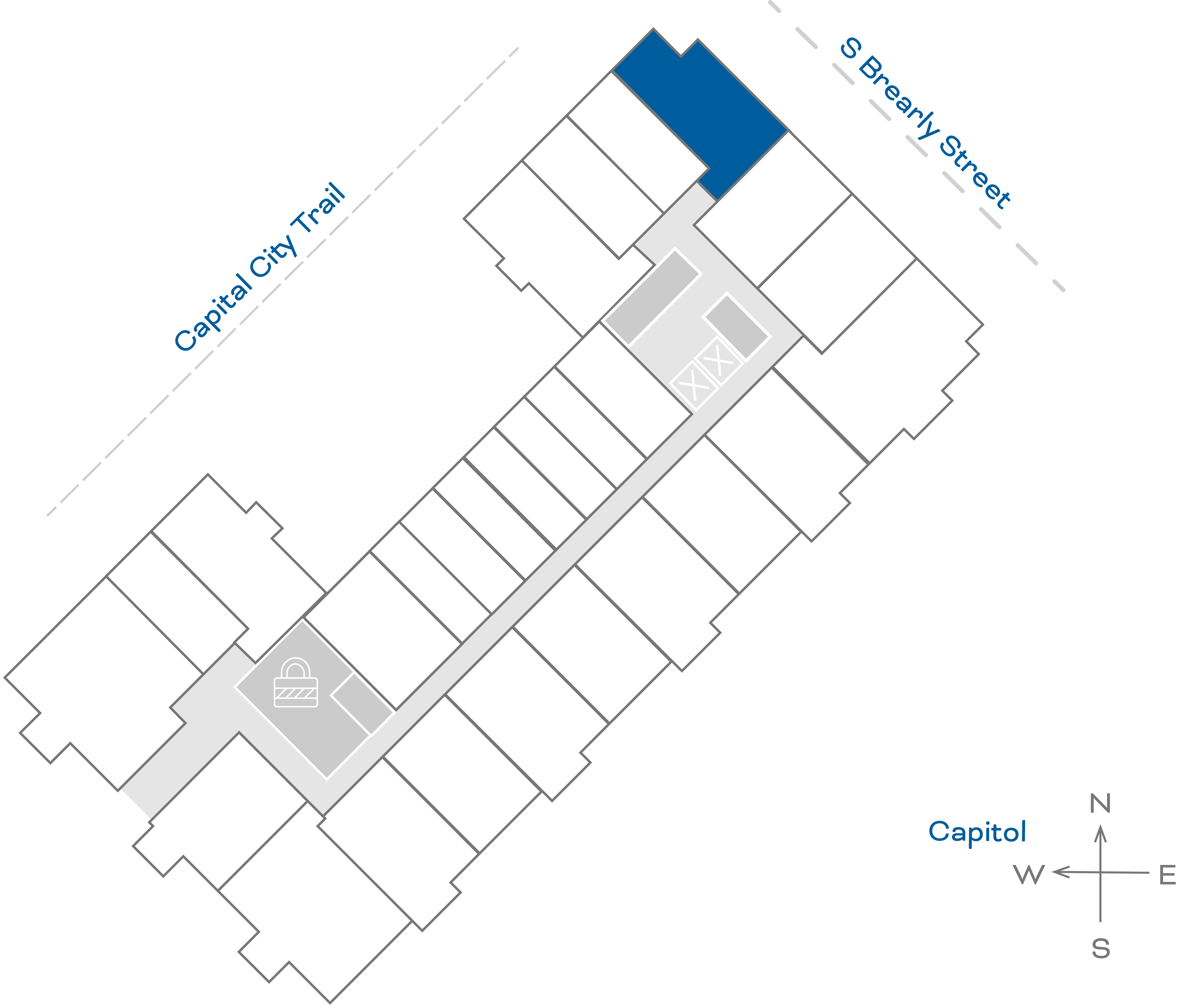 ULI The Penny 307 - 1 Bed, 1 Bath Floorplate