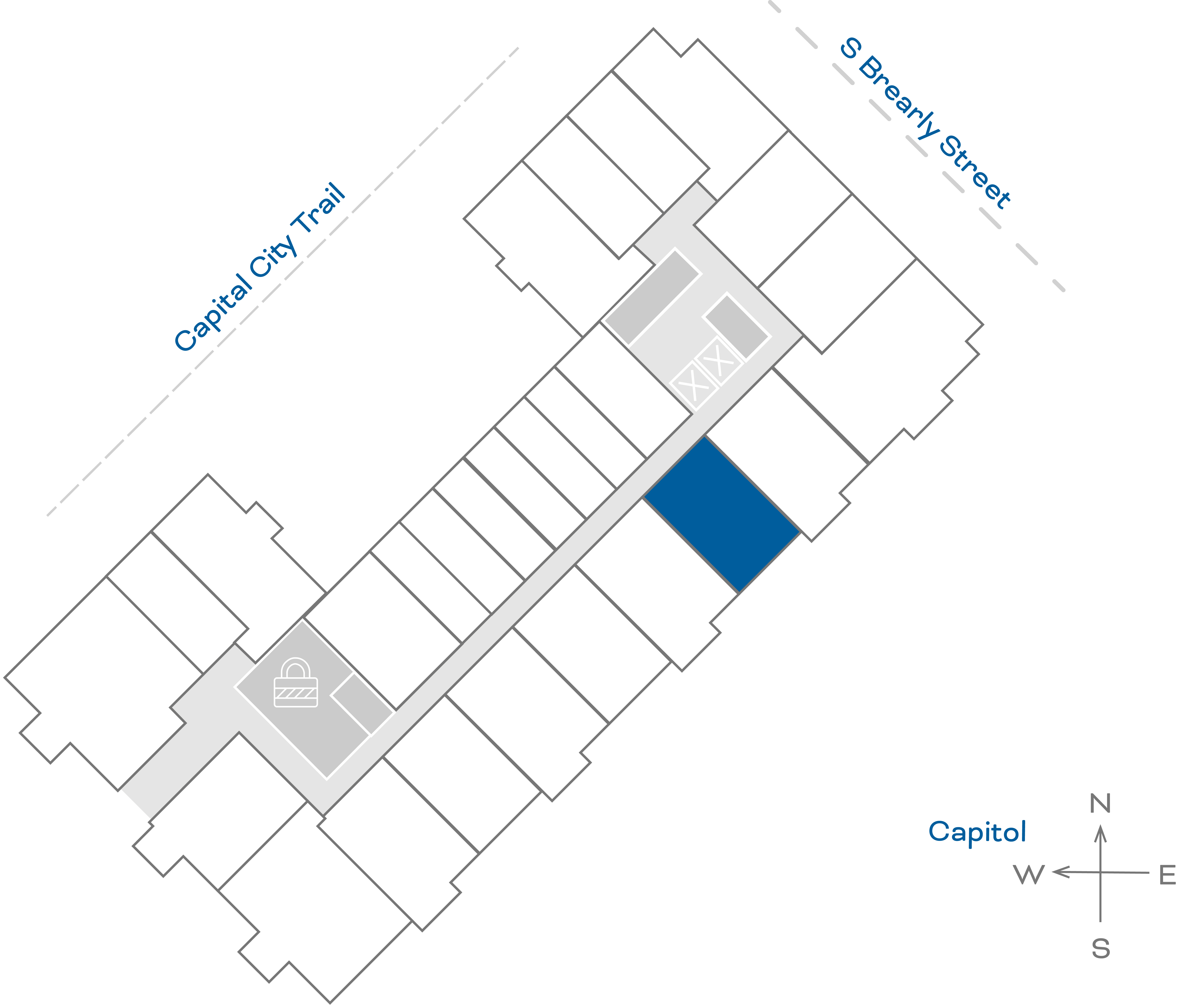 ULI The Penny 317 - 1 Bed, 1 Bath Floorplate
