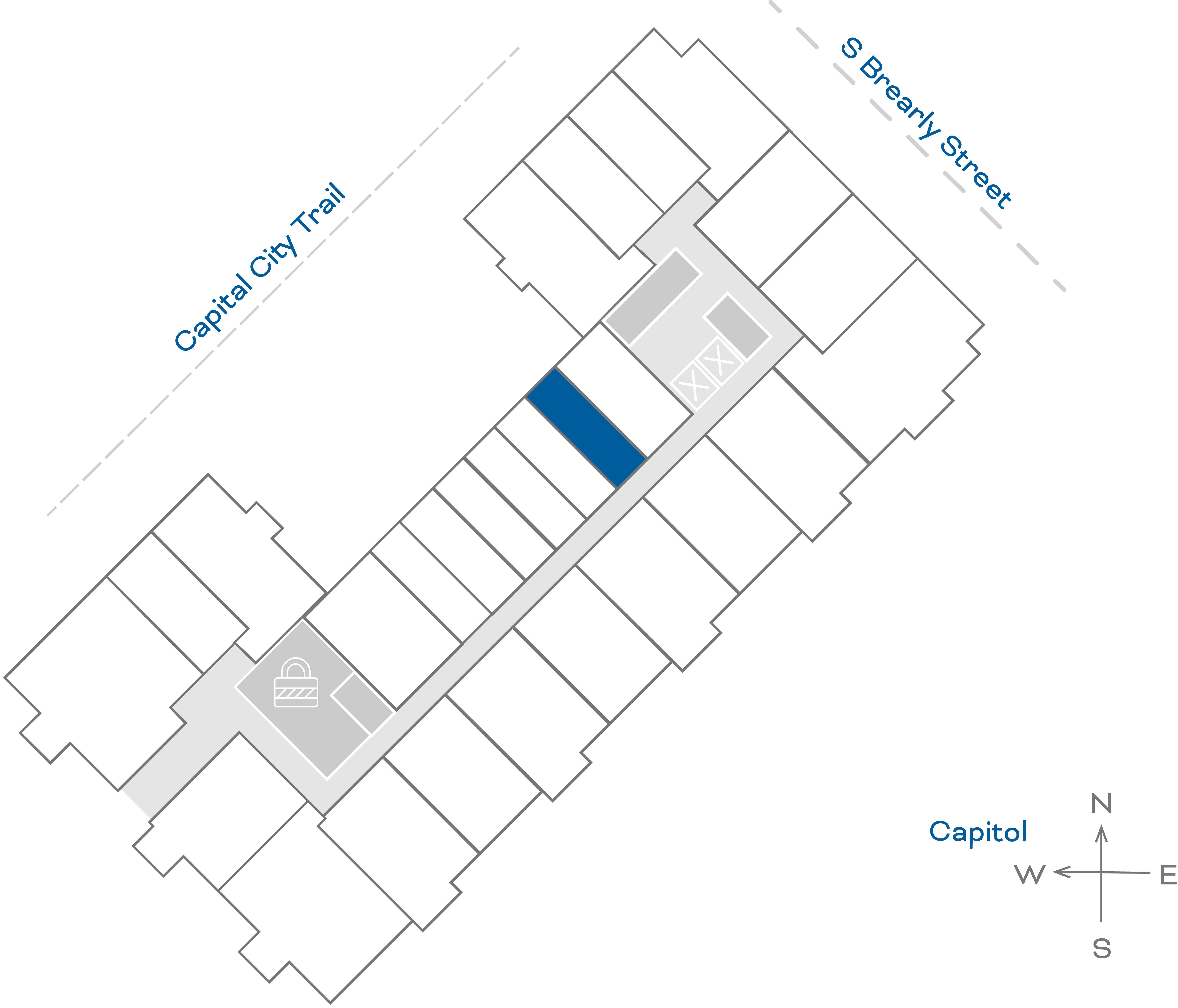 ULI The Penny 318 - Studio, 1 Bath Floorplate