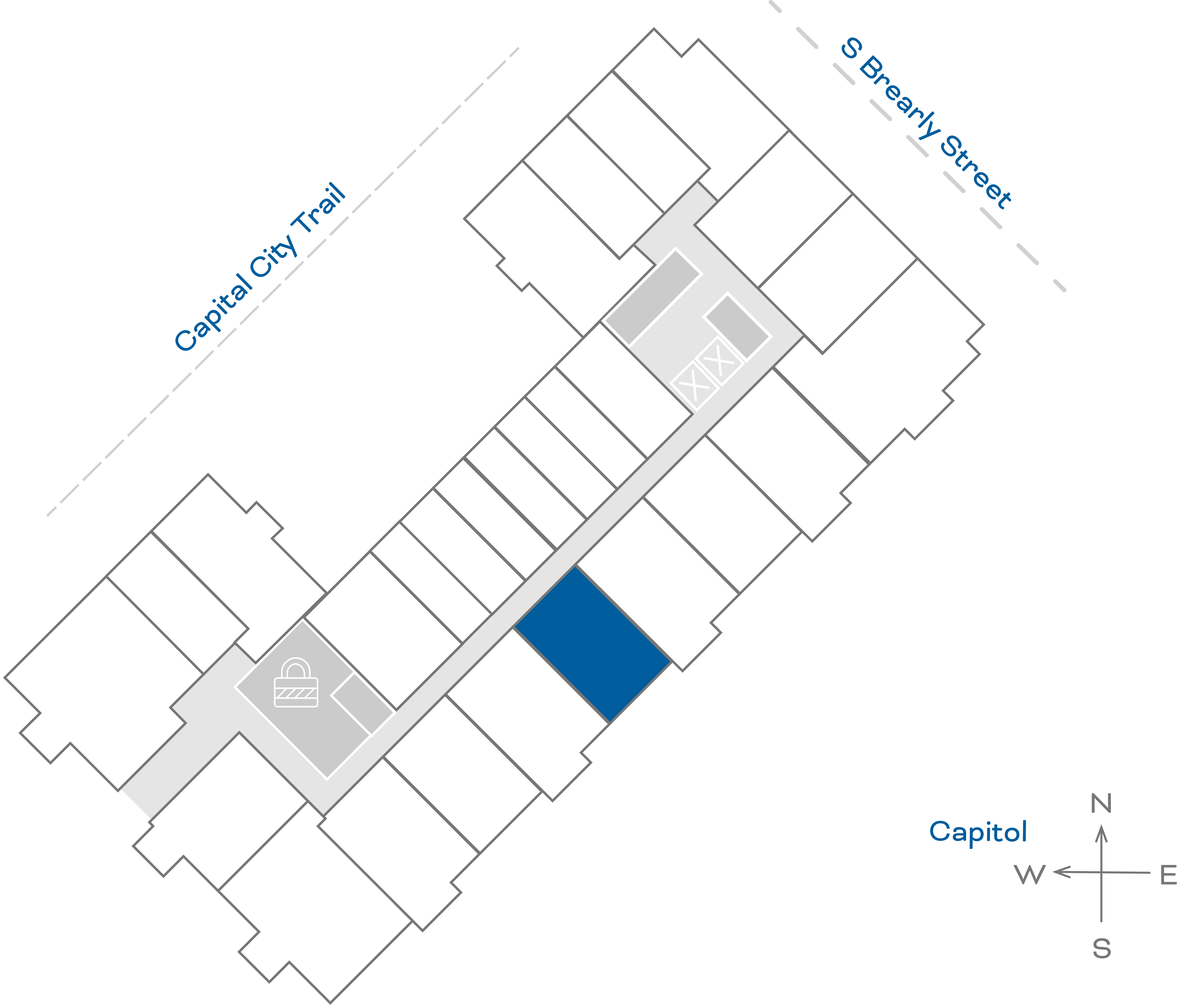 ULI The Penny 323 - 1 Bed, 1 Bath Floorplate