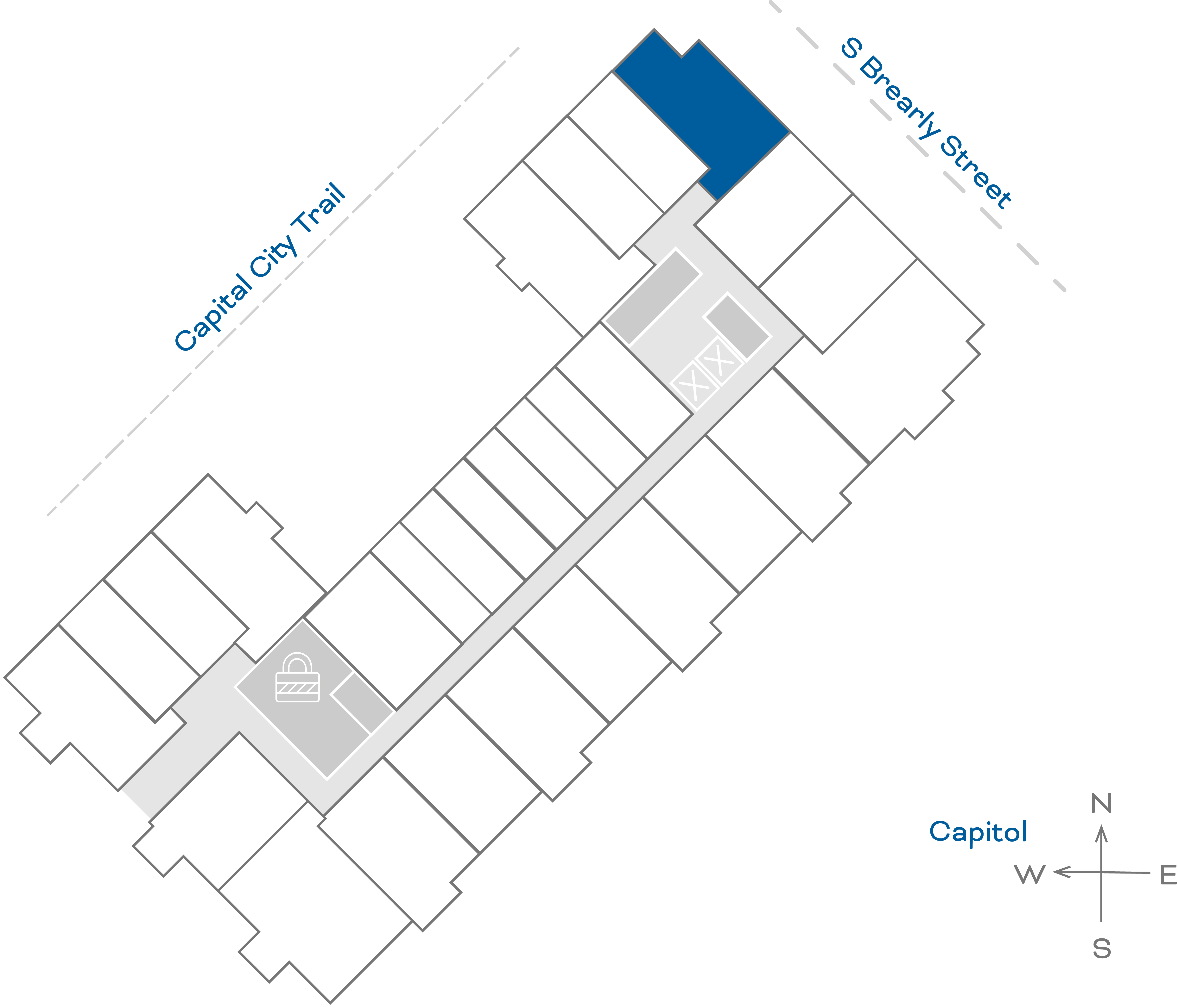 ULI The Penny 407 - 1 Bed, 1 Bath Floorplate