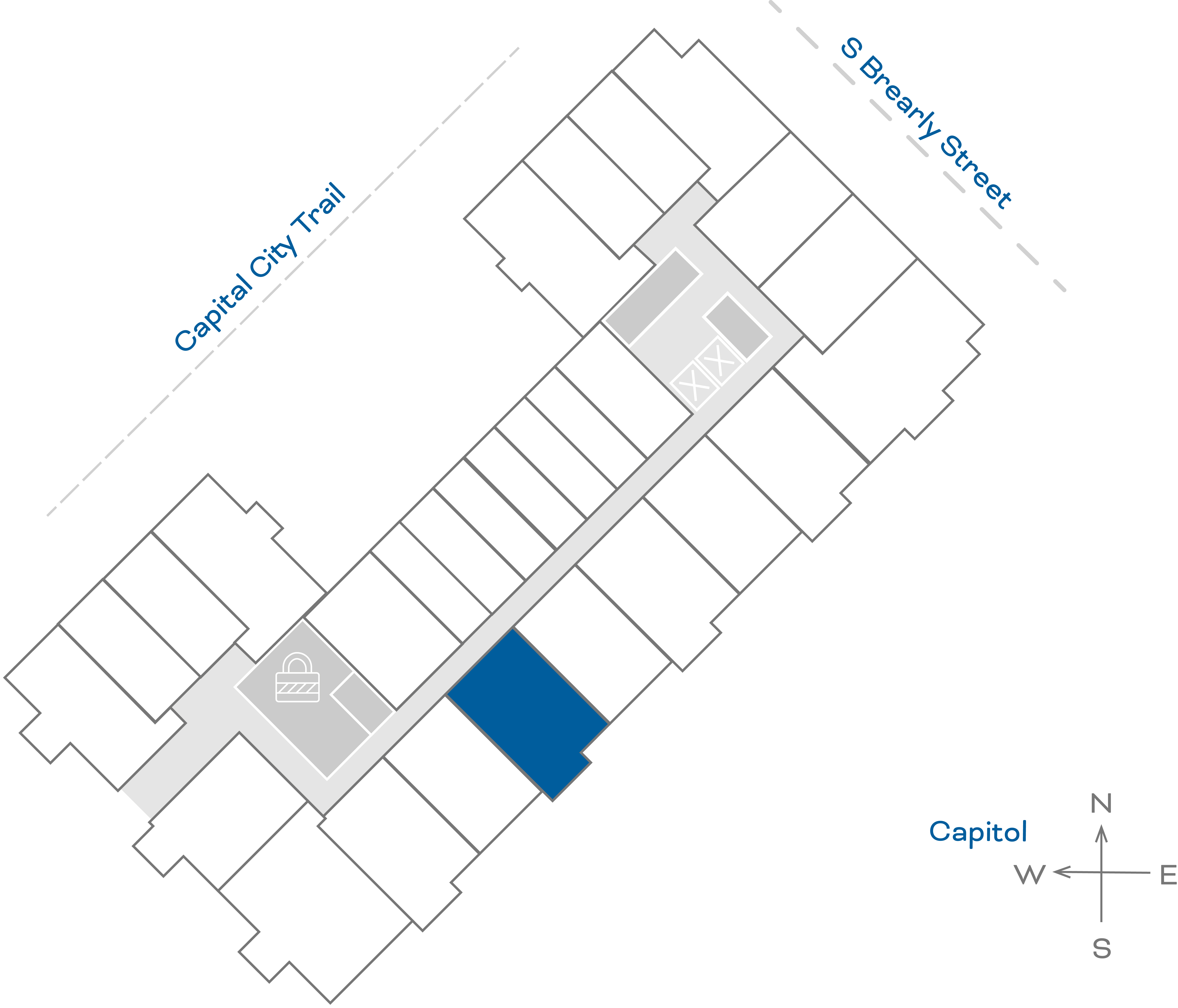 ULI The Penny 427 - 1 Bed, 1 Bath Floorplate