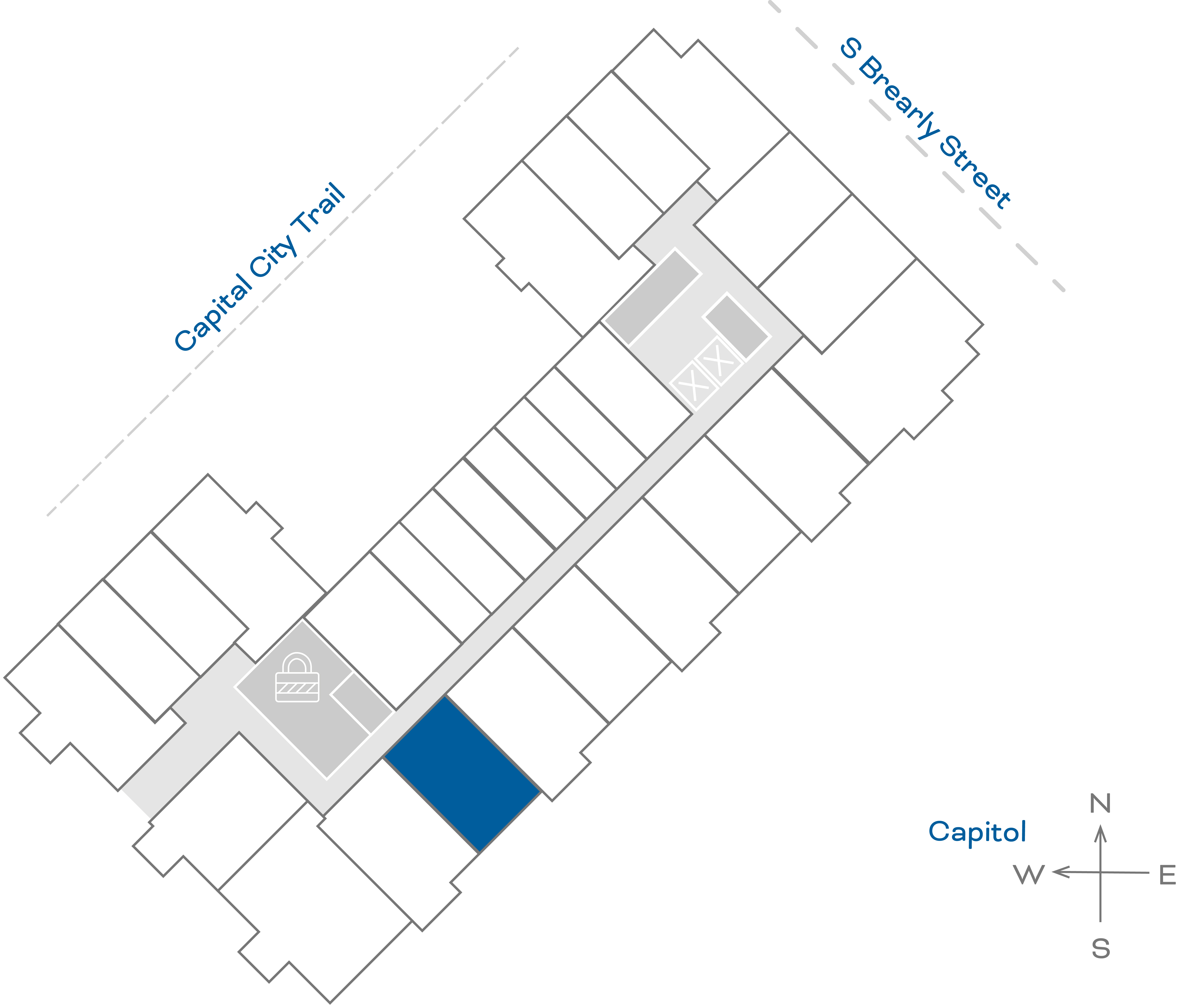 ULI The Penny 431 - 1 Bed, 1 Bath Floorplate