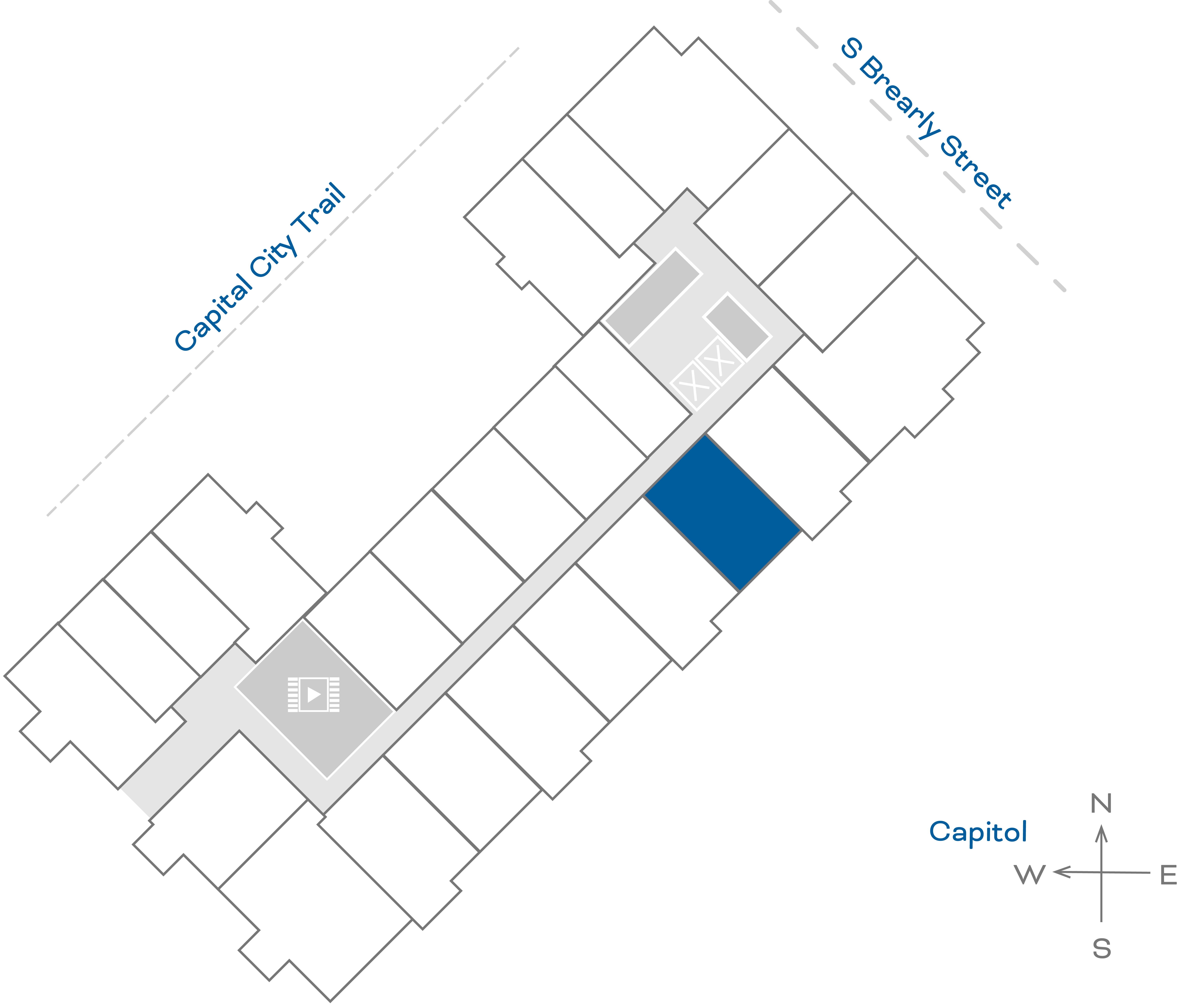 ULI The Penny 517 - 1 Bed, 1 Bath Floorplate