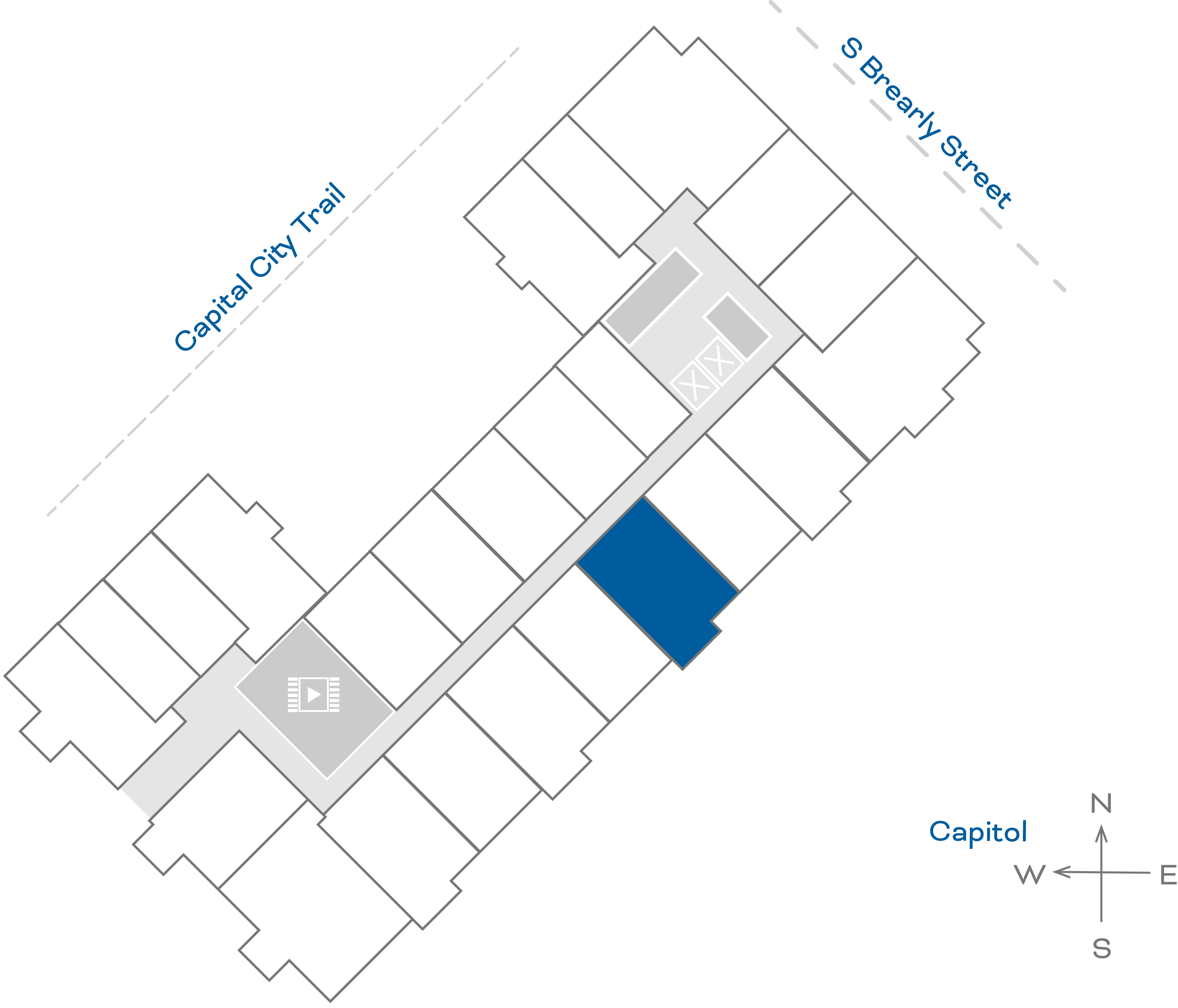 ULI The Penny 519 - 1 Bed, 1 Bath Floorplate