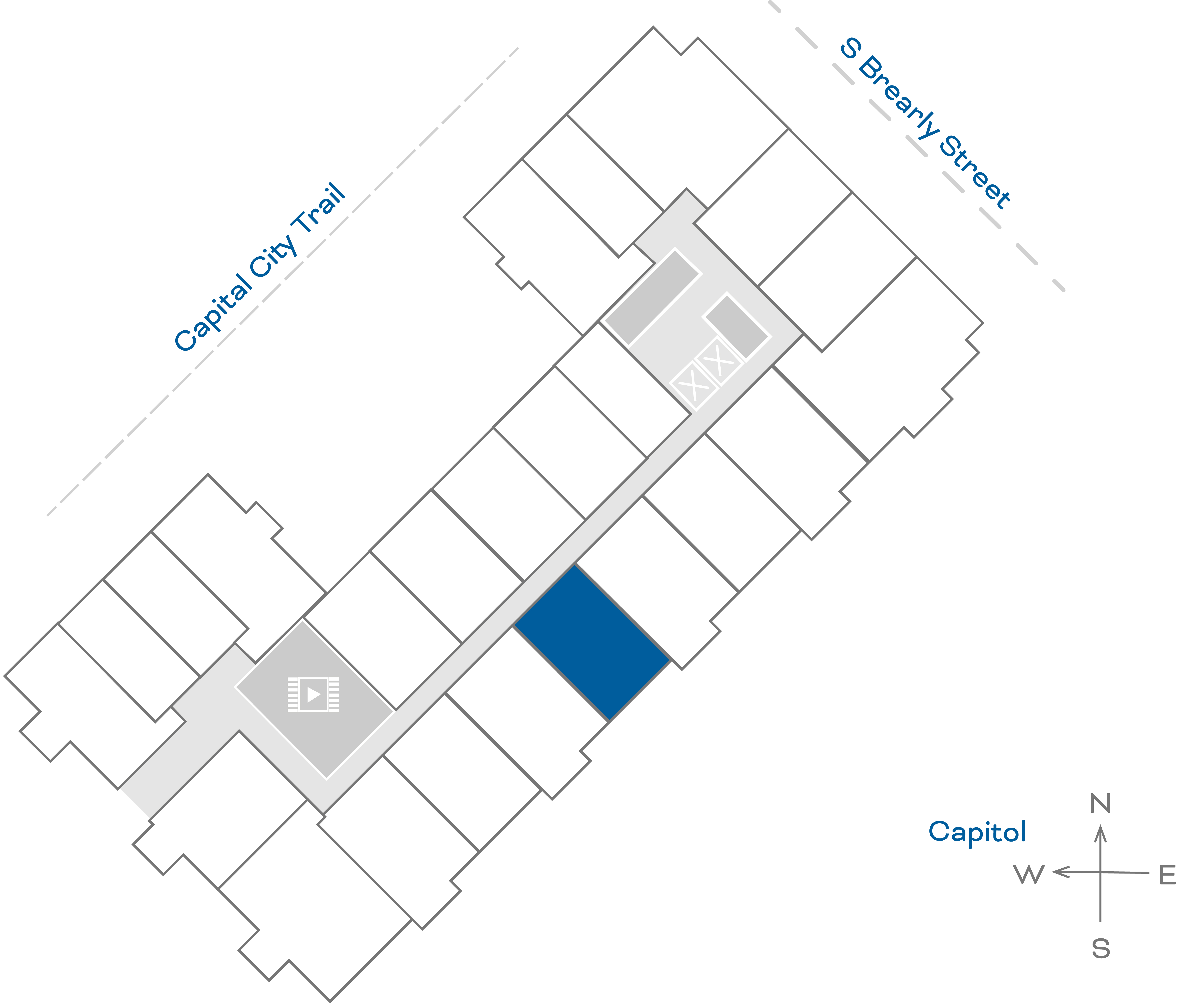 ULI The Penny 521 - 1 Bed, 1 Bath Floorplate