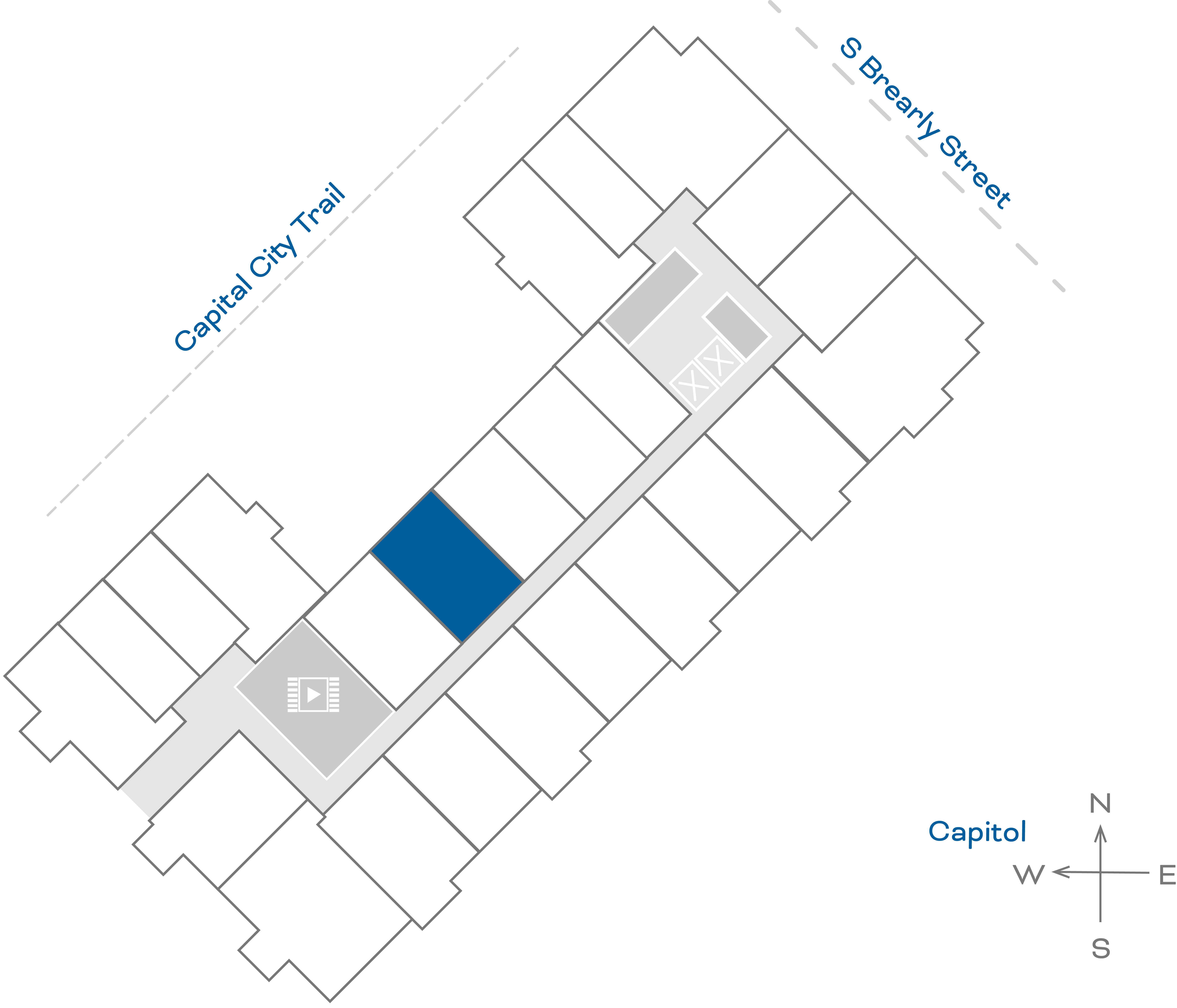 ULI The Penny 522 - 1 Bed, 1 Bath Floorplate