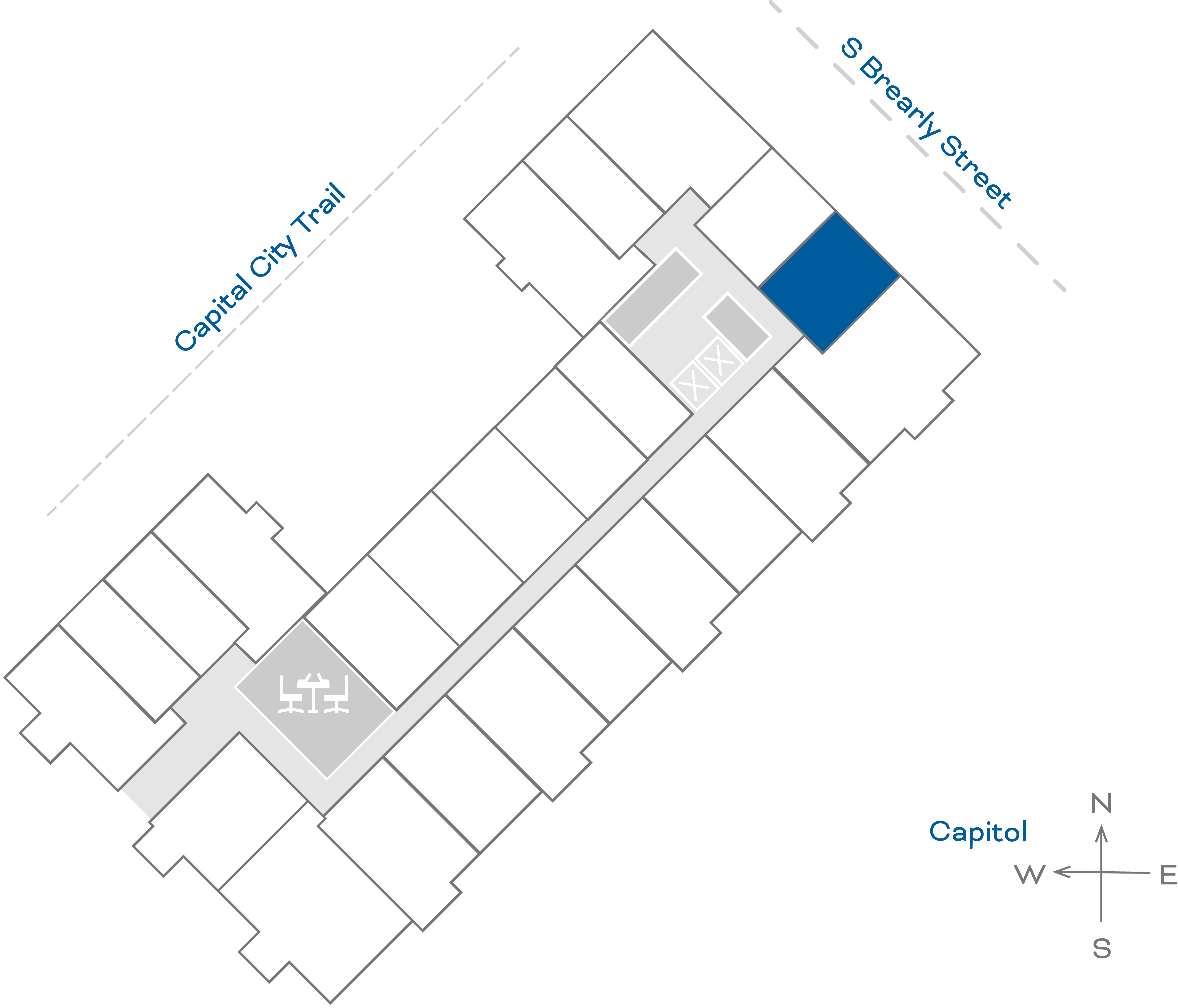 ULI The Penny 611 - Studio, 1 Bath Floorplate