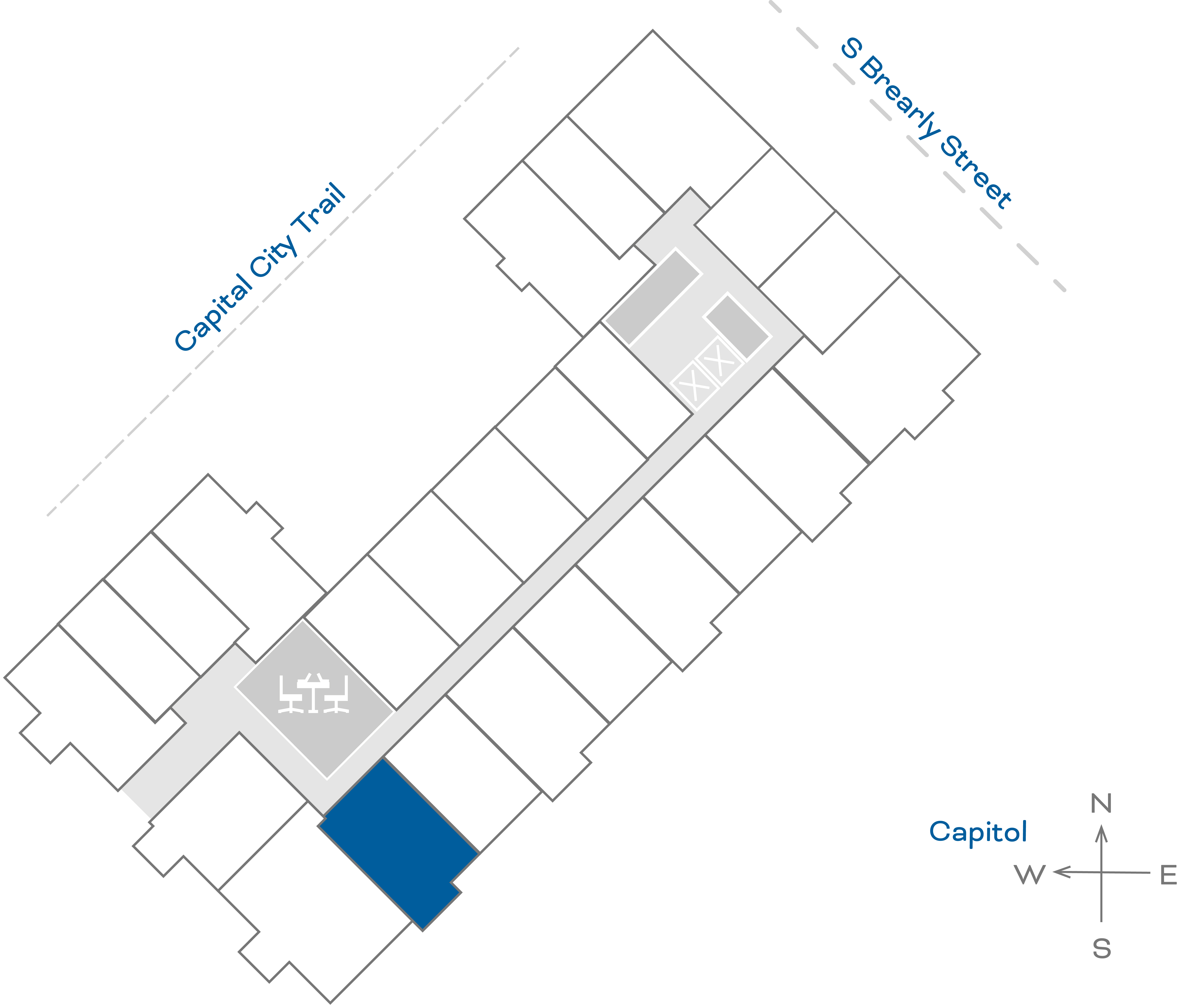 ULI The Penny 633 - 1 Bed, 1 Bath Floorplate