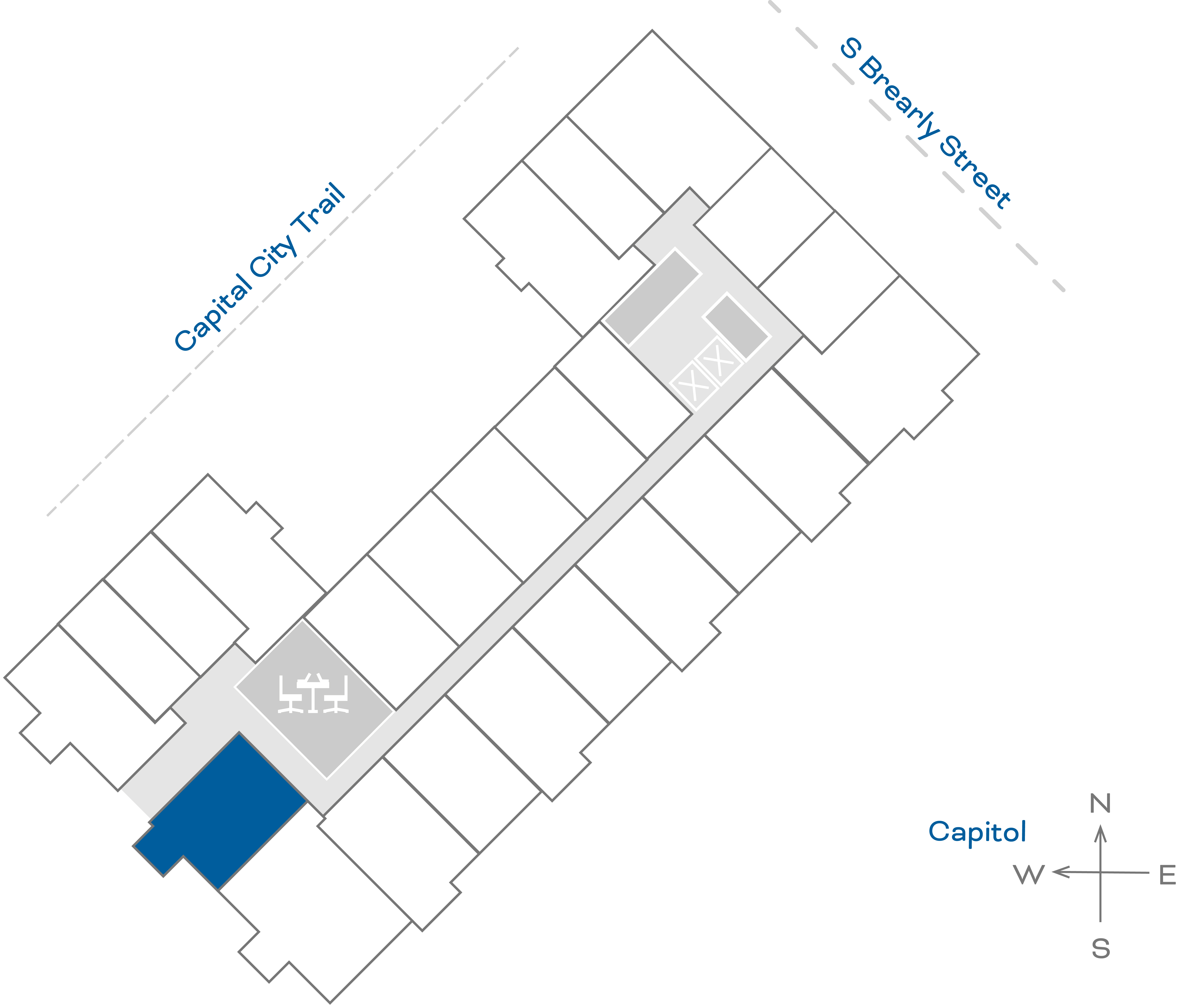 ULI The Penny 637 - 1 Bed, 1 Bath Floorplate