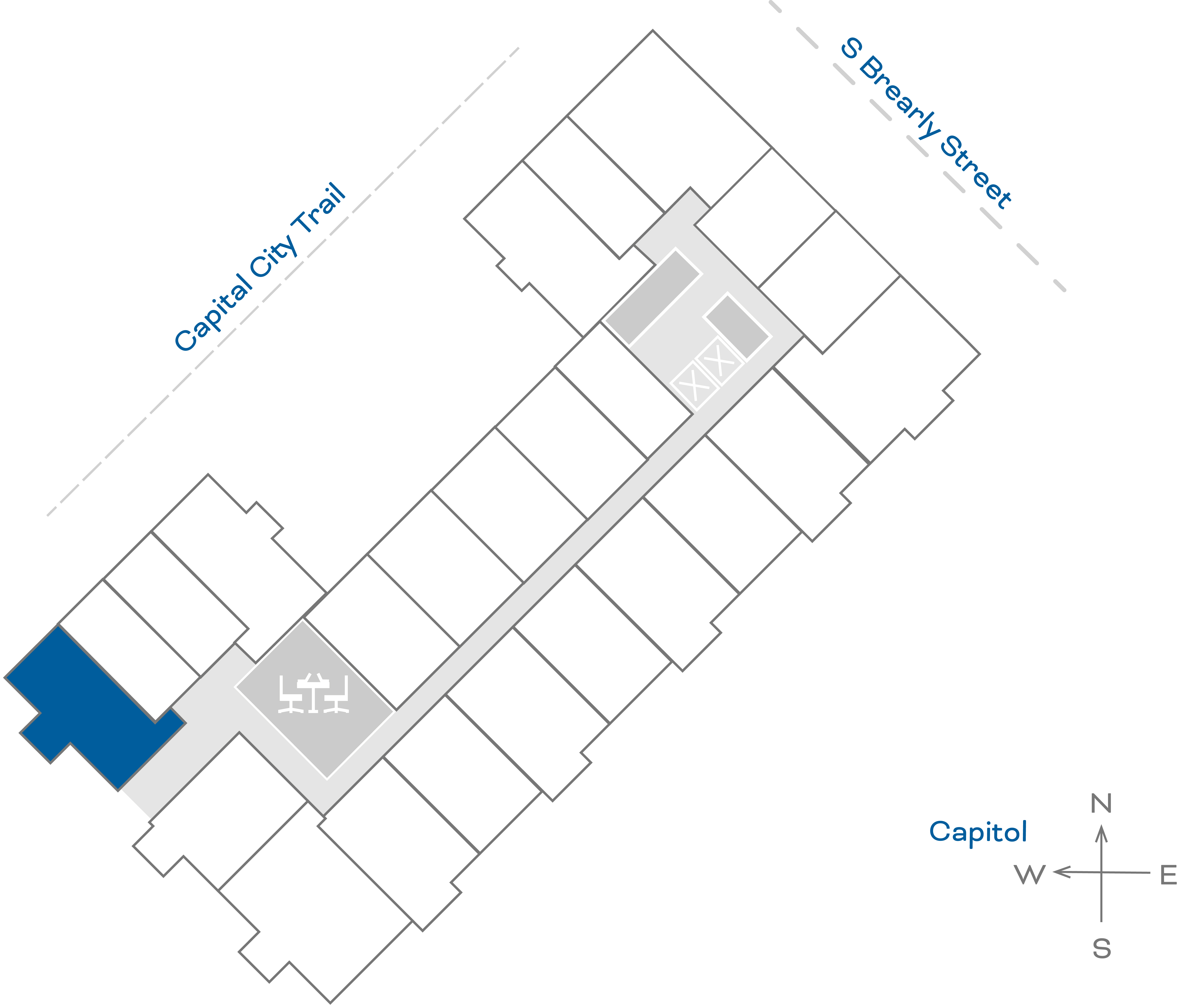 ULI The Penny 639 - 1 Bed, 1 Bath Floorplate
