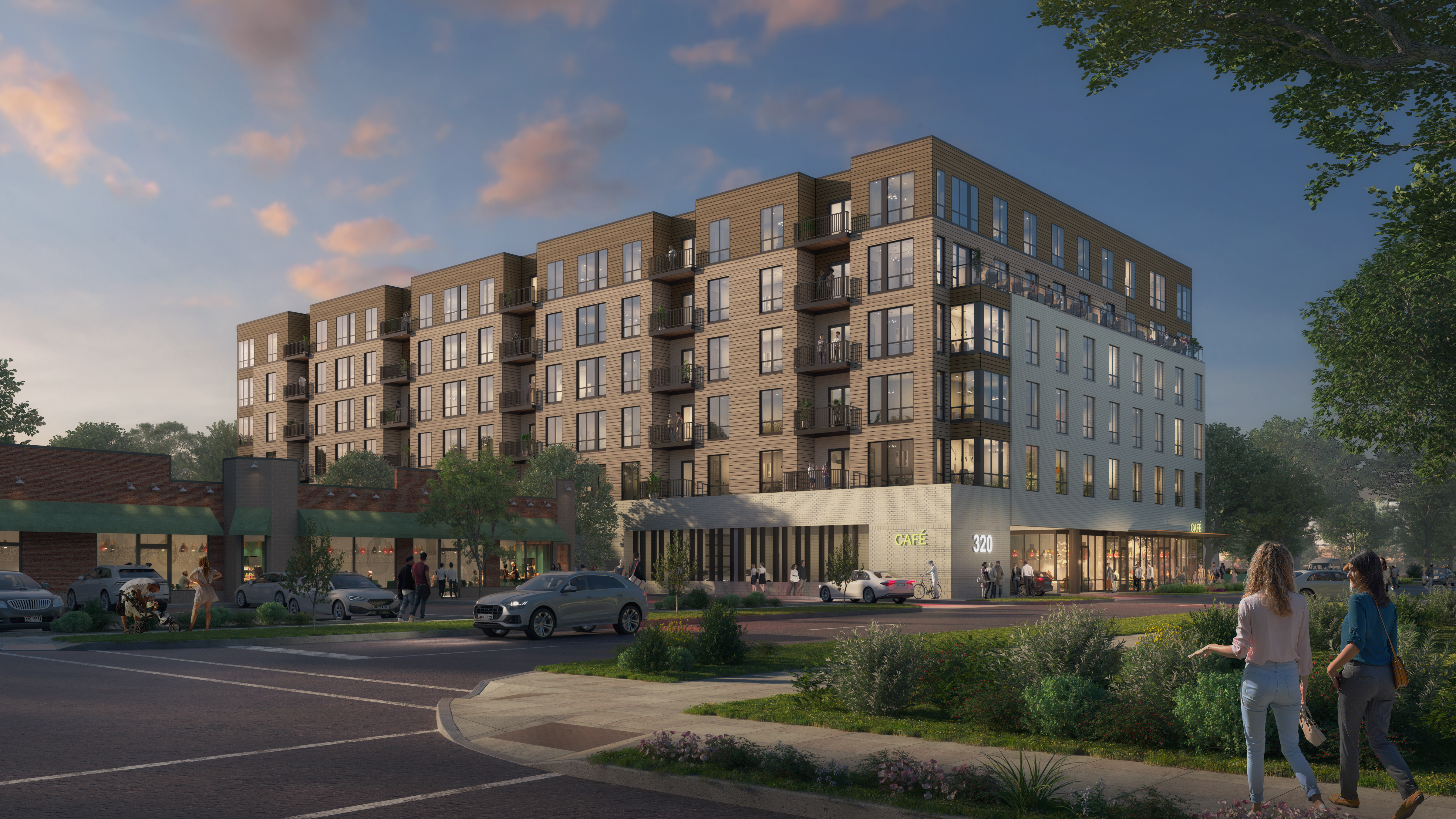 The Penny Apartments view from Willy Street in Downtown Madison 