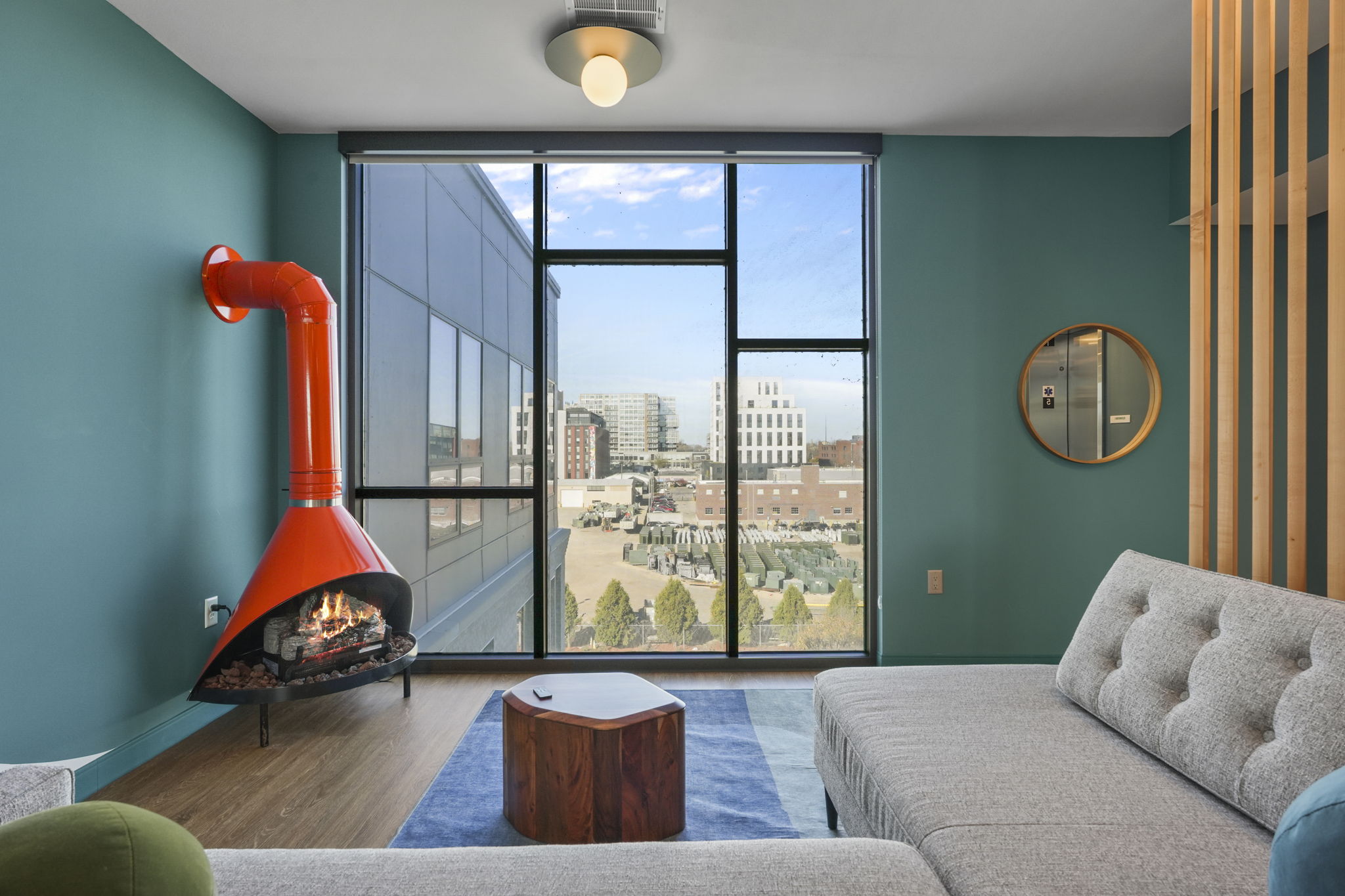 The Irwin parlor featuring cozy seating and a calm space for reading or unwinding