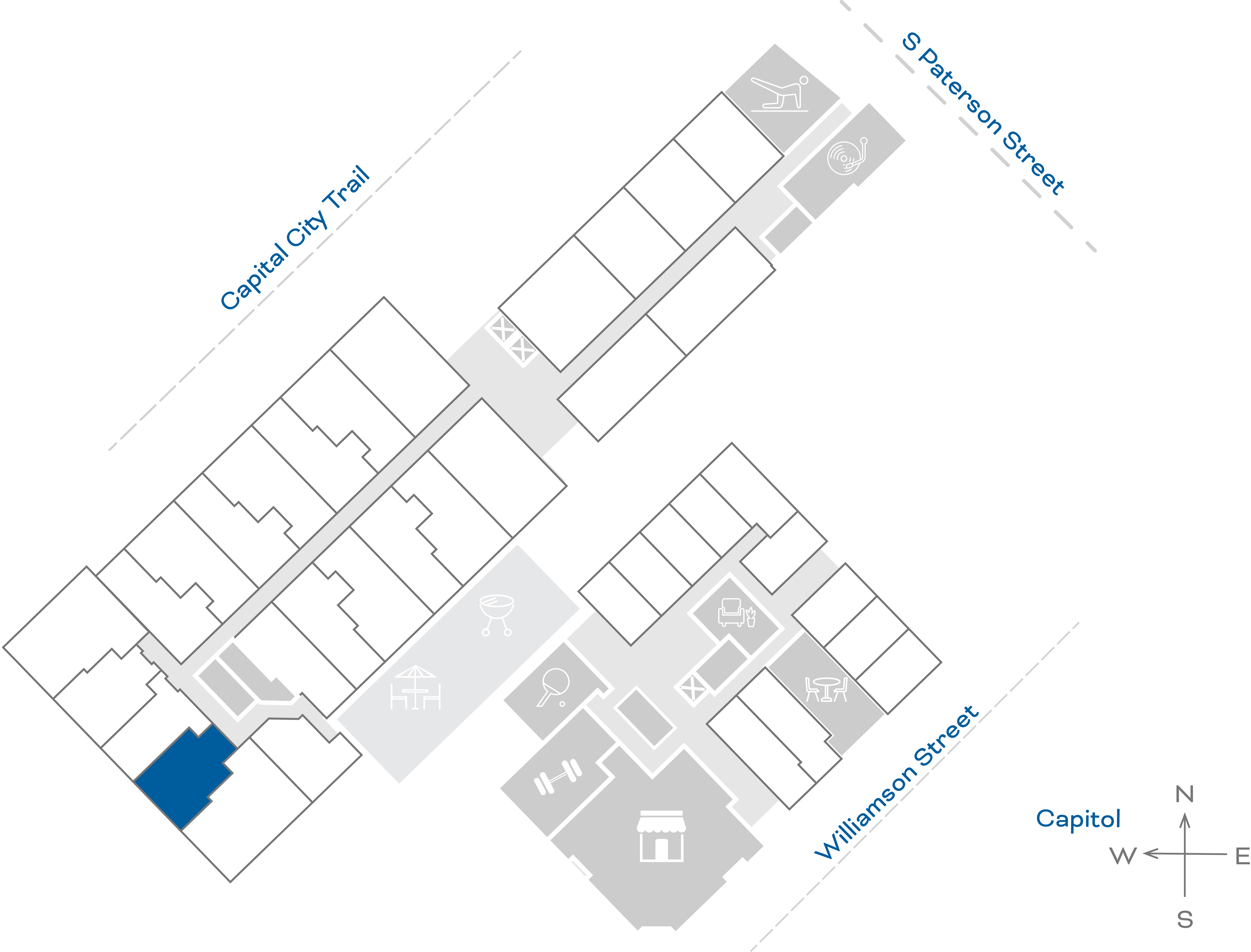 ULI The Irwin N134 - 1 Bed, 1 Bath Floorplate