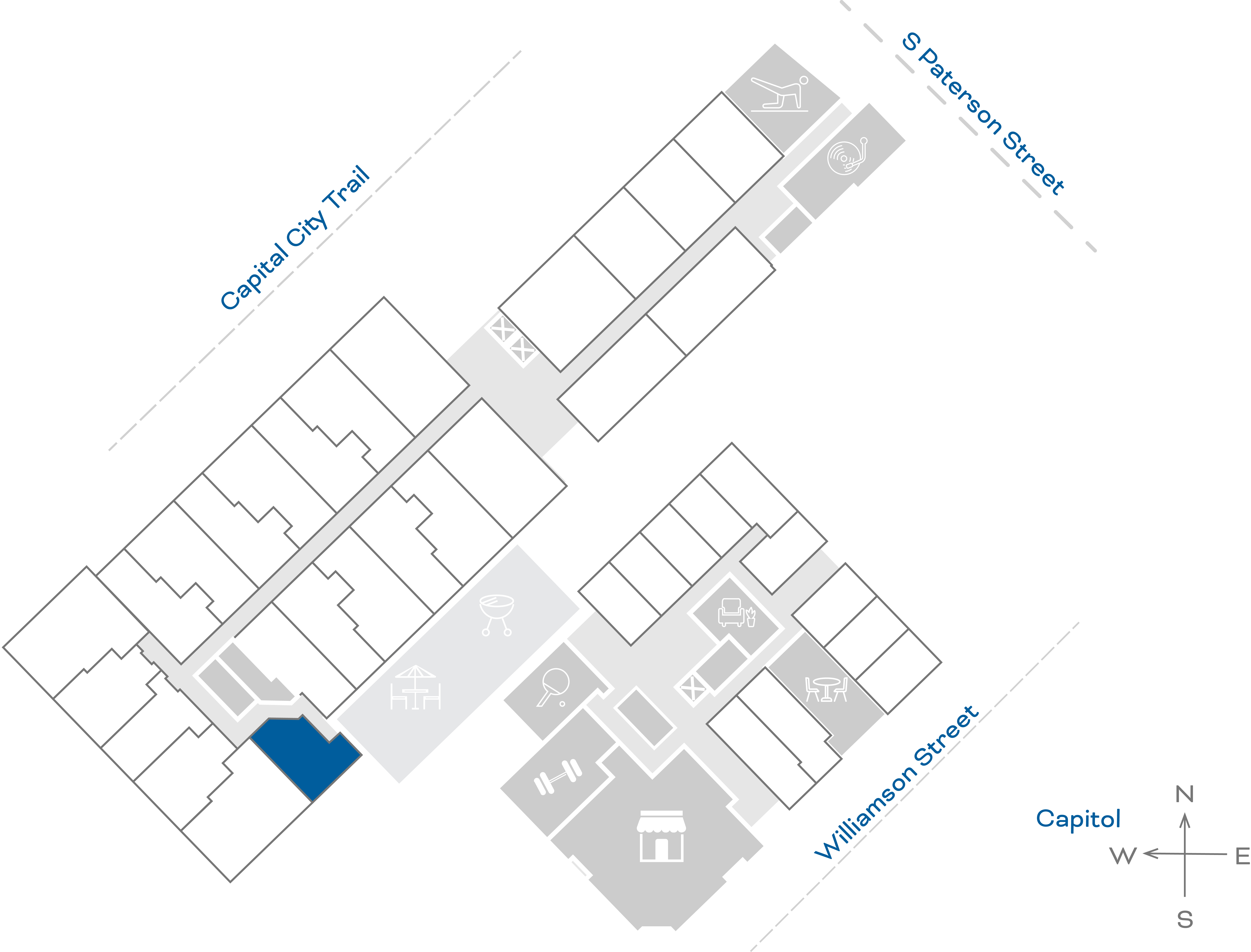 ULI The Irwin N138 - 1 Bed, 1 Bath Floorplate