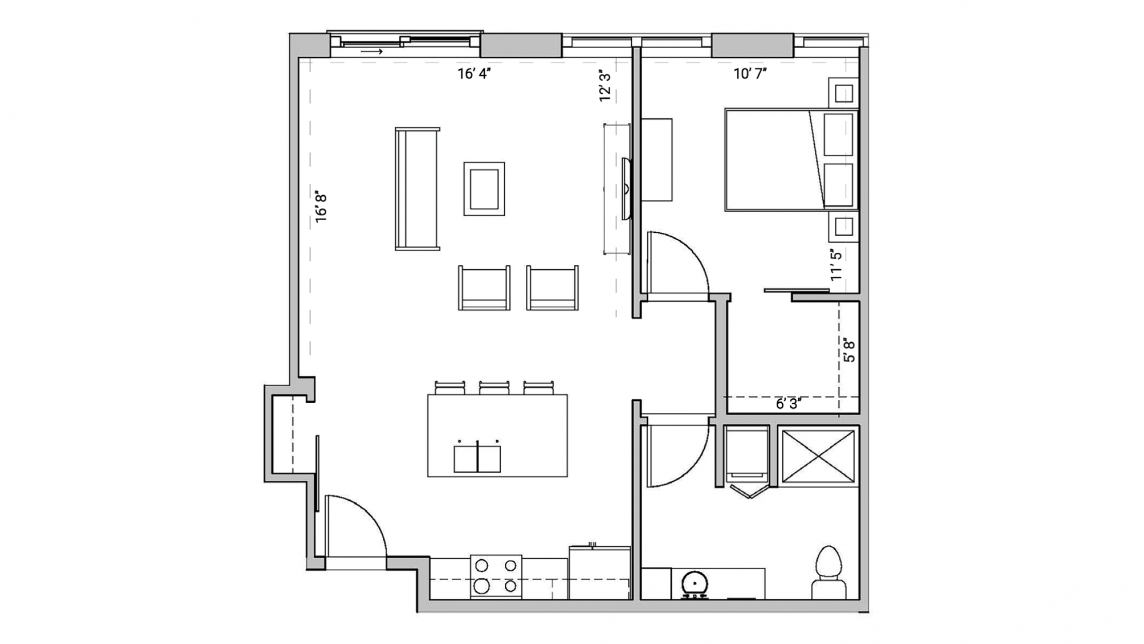 ULI Seven27 320 - One Bedroom, One Bathroom