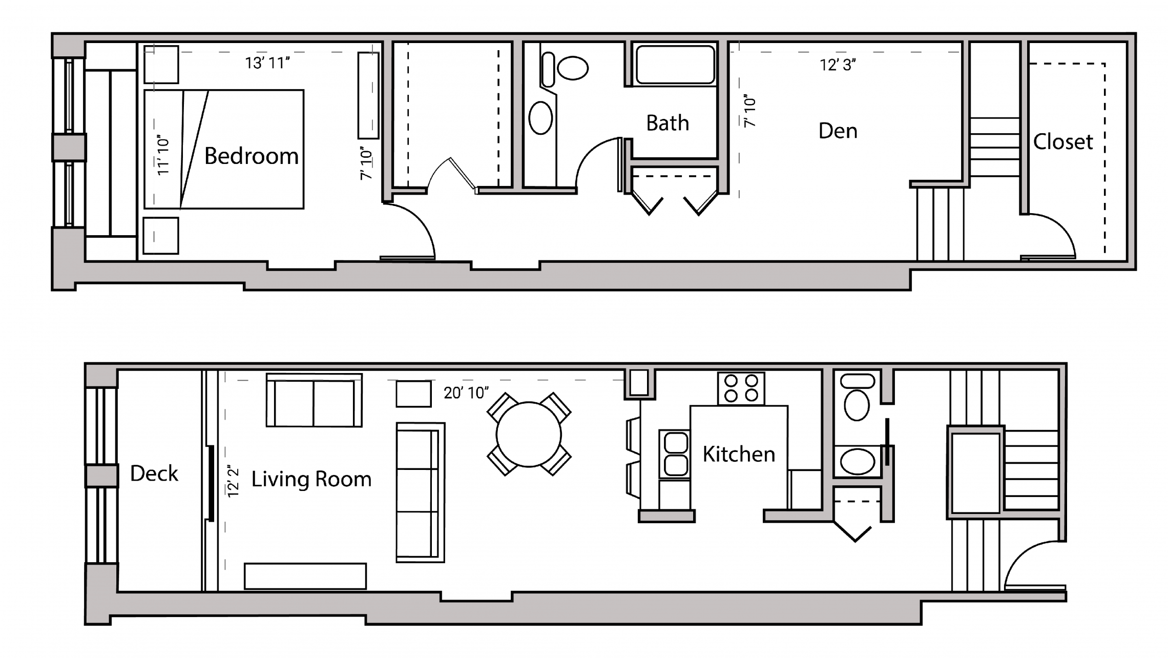 ULI Lincoln School 203 - One Bedroom Plus Den, One and  Half Bathroom