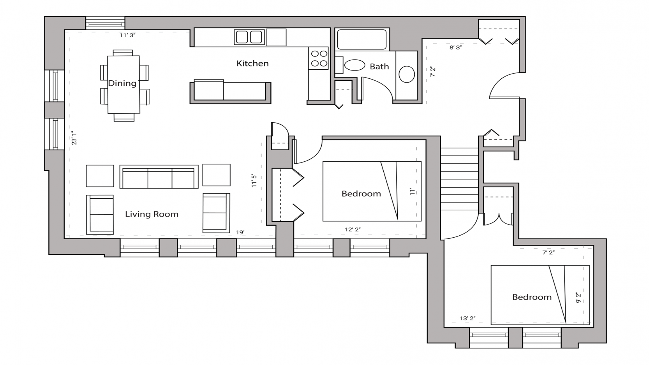 ULI Lincoln School 404 - Two Bedroom, One Bathroom