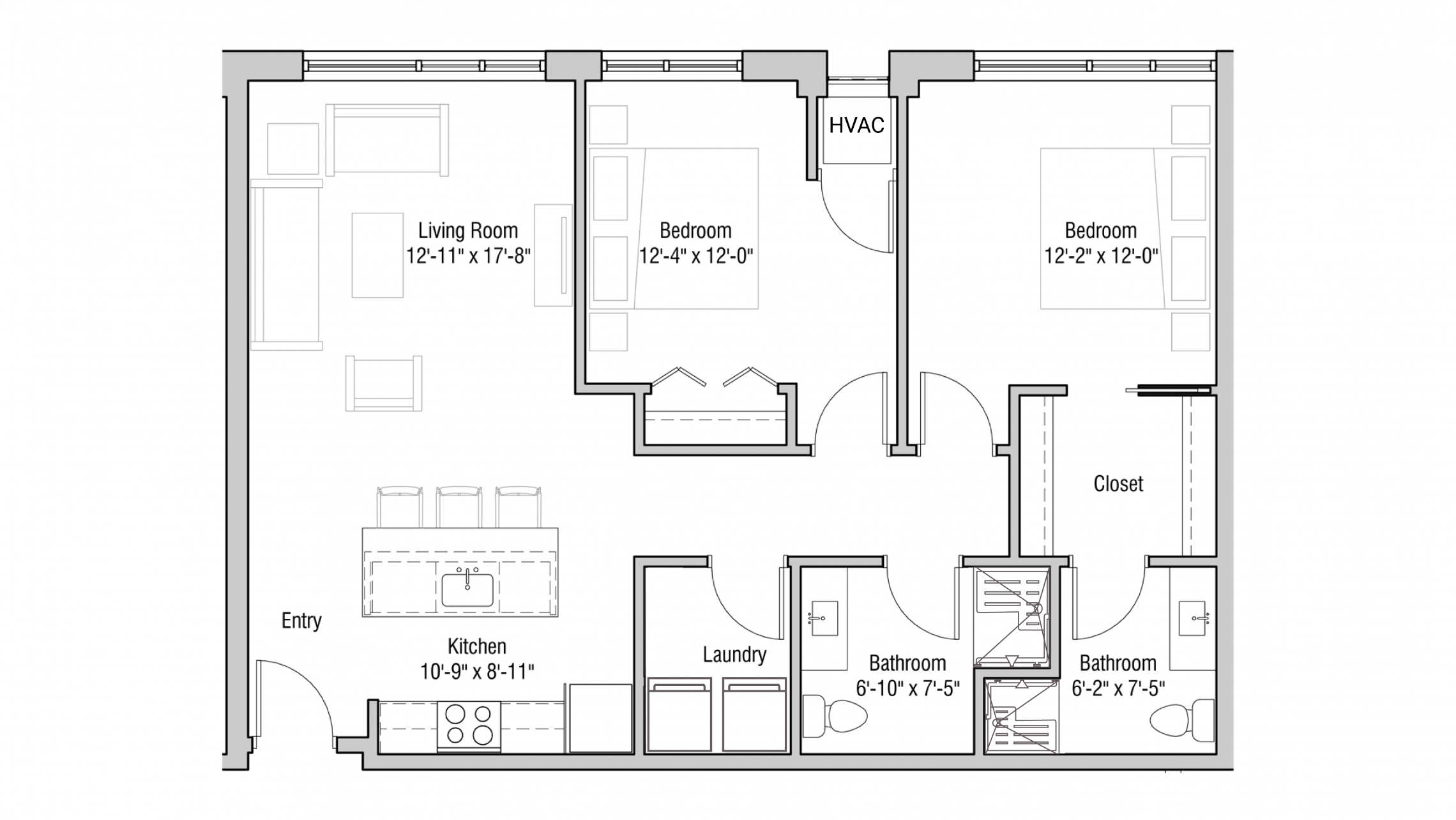 ULI Quarter Row 217 - Two Bedroom, Two Bathroom