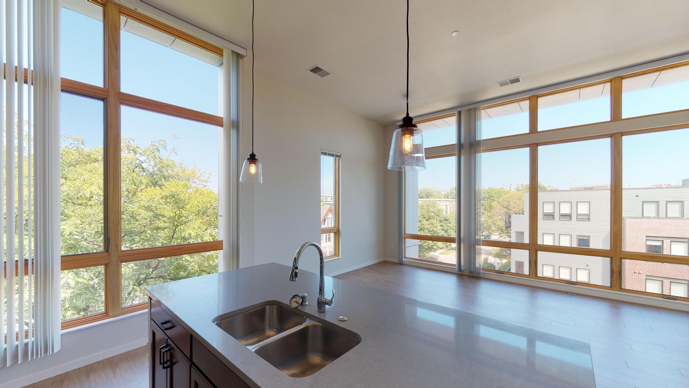 Quarter-Row-Apartments-Downtown-Madison-Monona-By-Lake-Capitol-Views-Coffee-Work-Space-Shuffleboard-Games-Modern-Luxury-Design-Apartment-415-Two-Bedroom