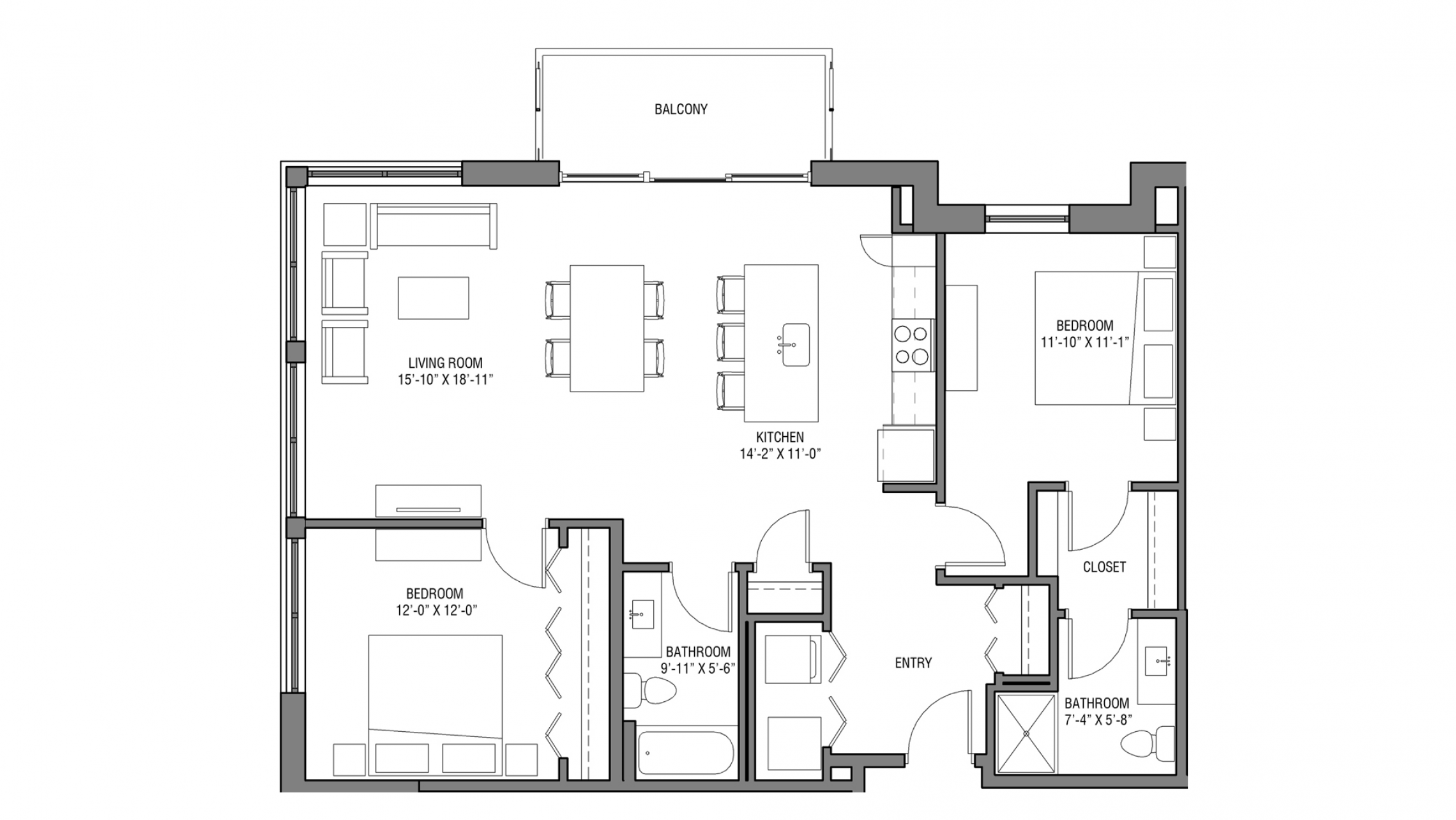 ULI Nine Line 426 - Two Bedroom, Two Bathroom