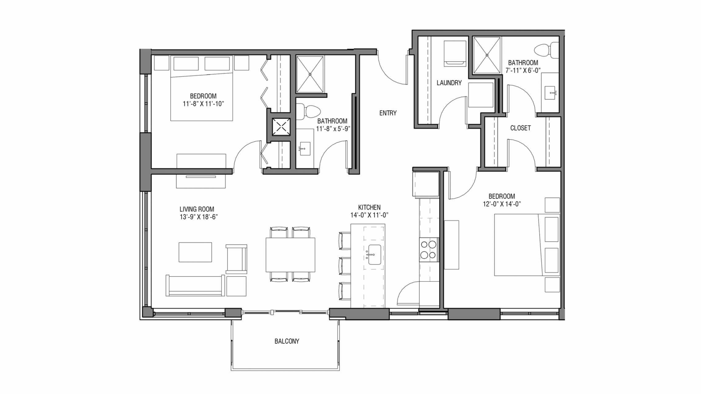 ULI Nine Line 514 - Two Bedroom, Two Bathroom