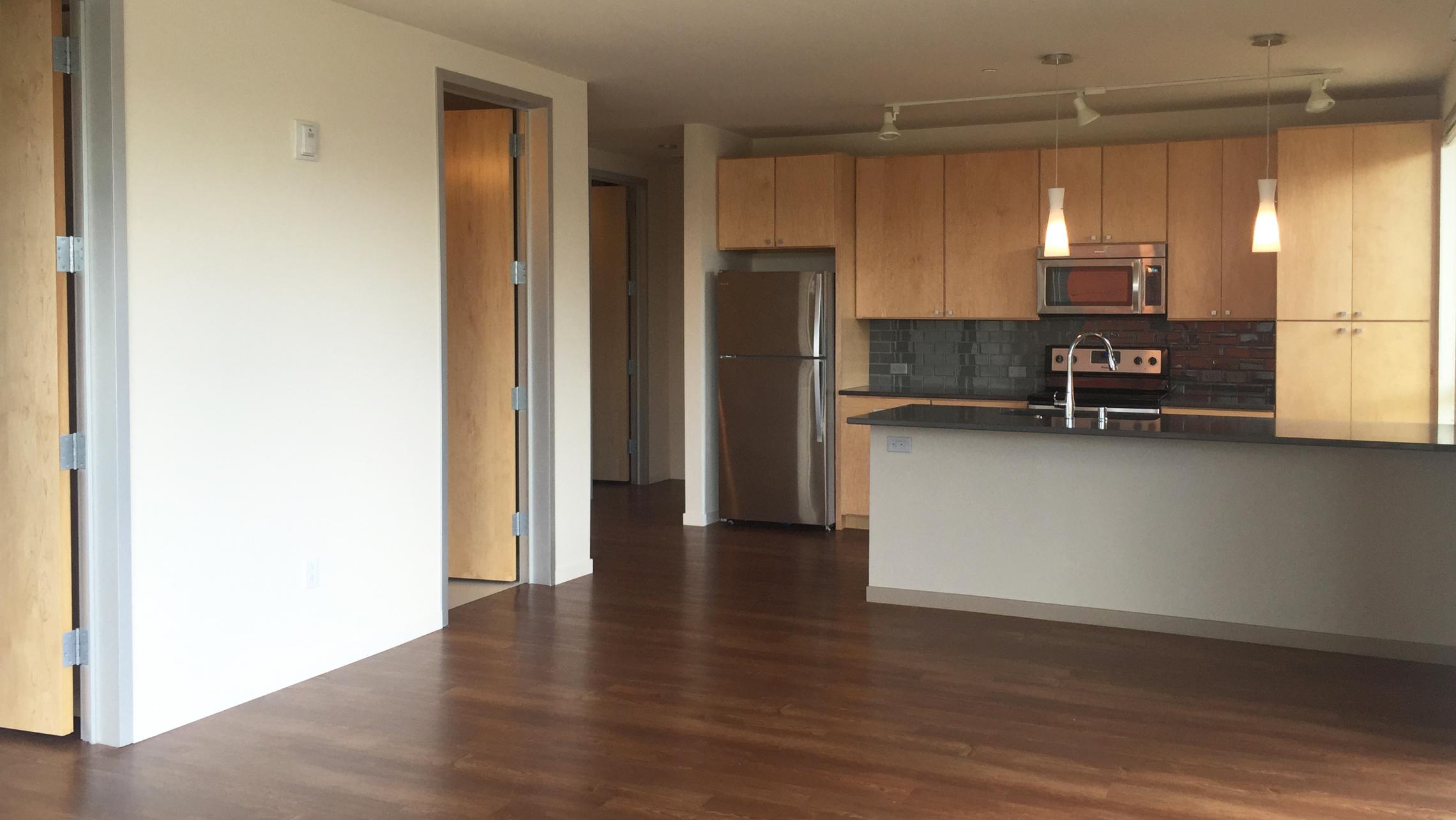 ULI Nine Line Apartment 314 - Living Room and Kitchen