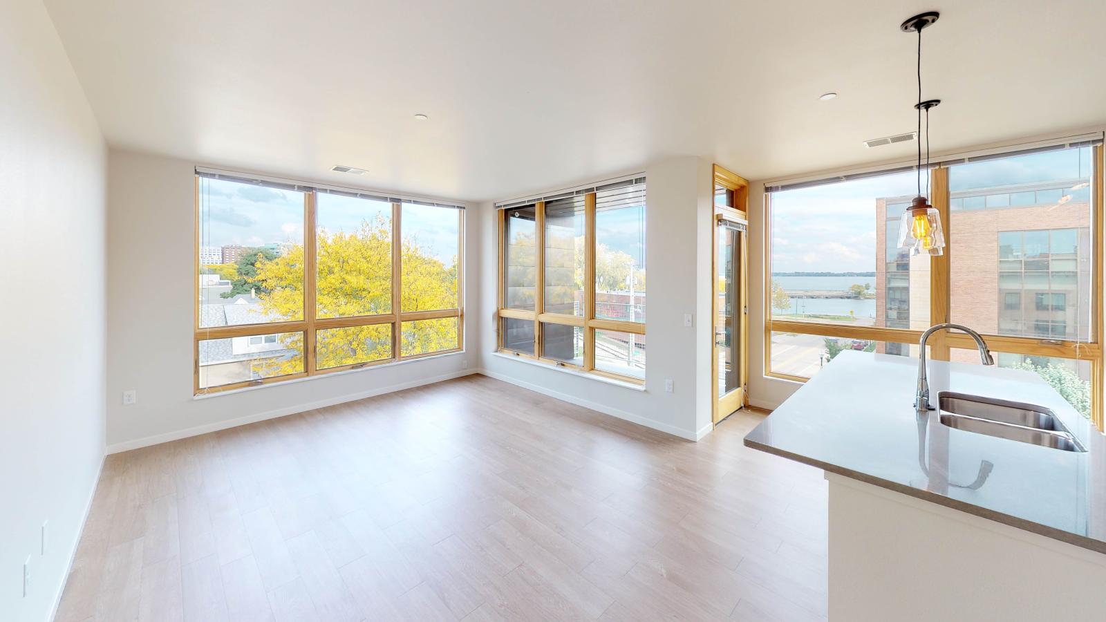 Quarter-Row-Apartments-Downtown-Madison-Capitol-Lake-Views-Balcony-Sun-Terrace-Courtyard-Fireplace-Dogs-Cats-Modern-Upscale-Apartment-401-Three-Bedroom-Two-Bathroom