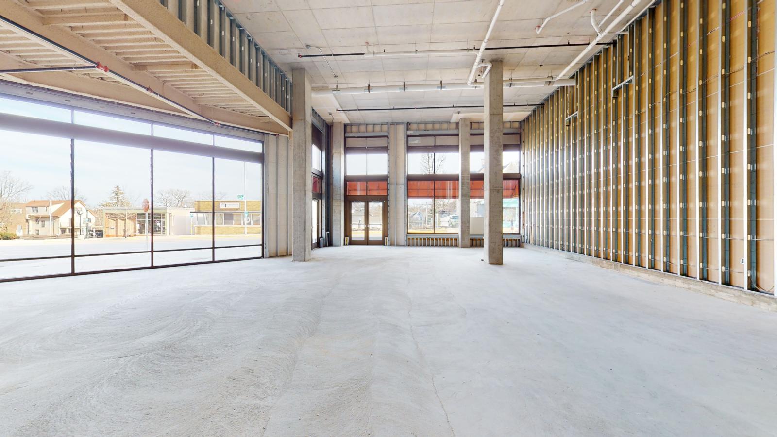 Available retail space with large windows and stunning natural light at 1700 Monroe