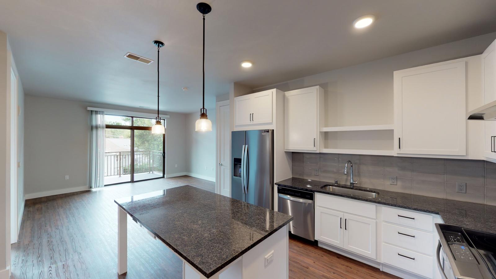 Modern two-bedroom apartment at 1722 Monroe Apartments in Madison with a spacious layout and high-end finishes.