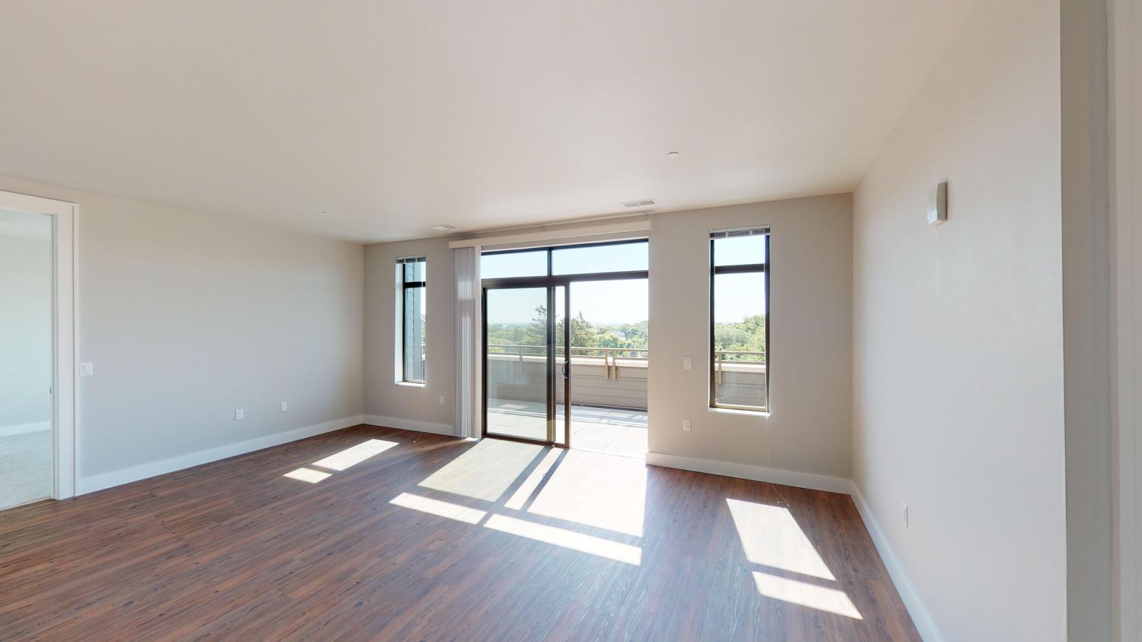 Elegant two-bedroom apartment at 1722 Monroe Apartments in Madison featuring a rooftop deck