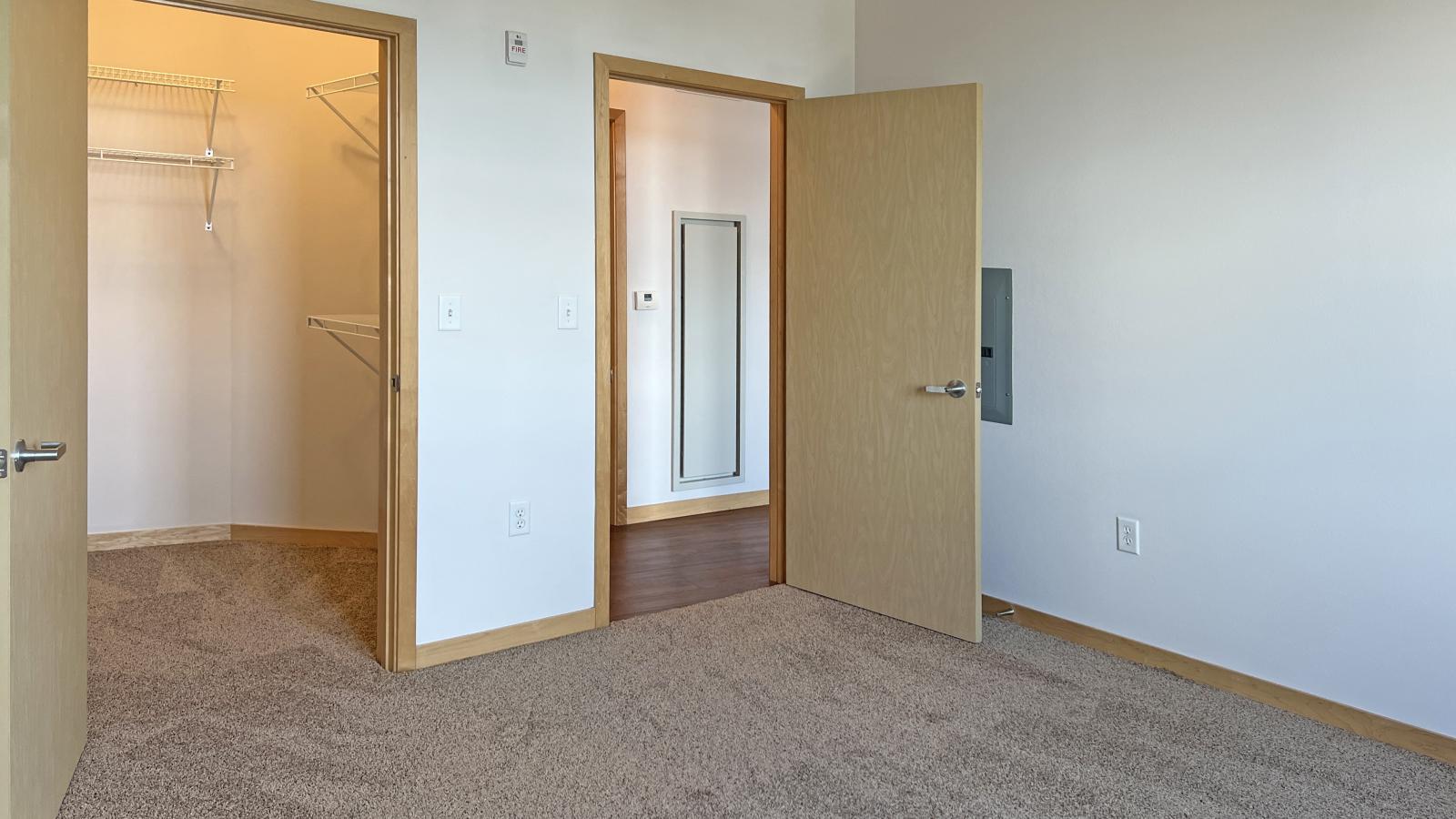 One bedroom with walk in closet and stunning natural light at The Depot downtown Madison