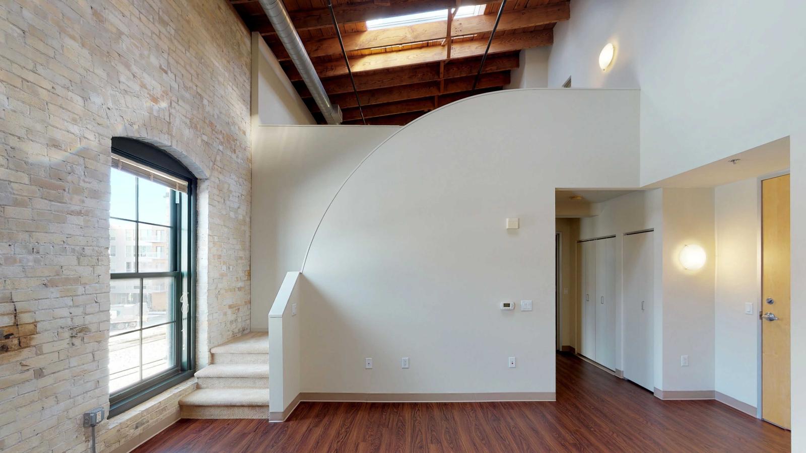 Spacious two bedroom with a unique open loft layout ideal for creative living at Tobacco Lofts