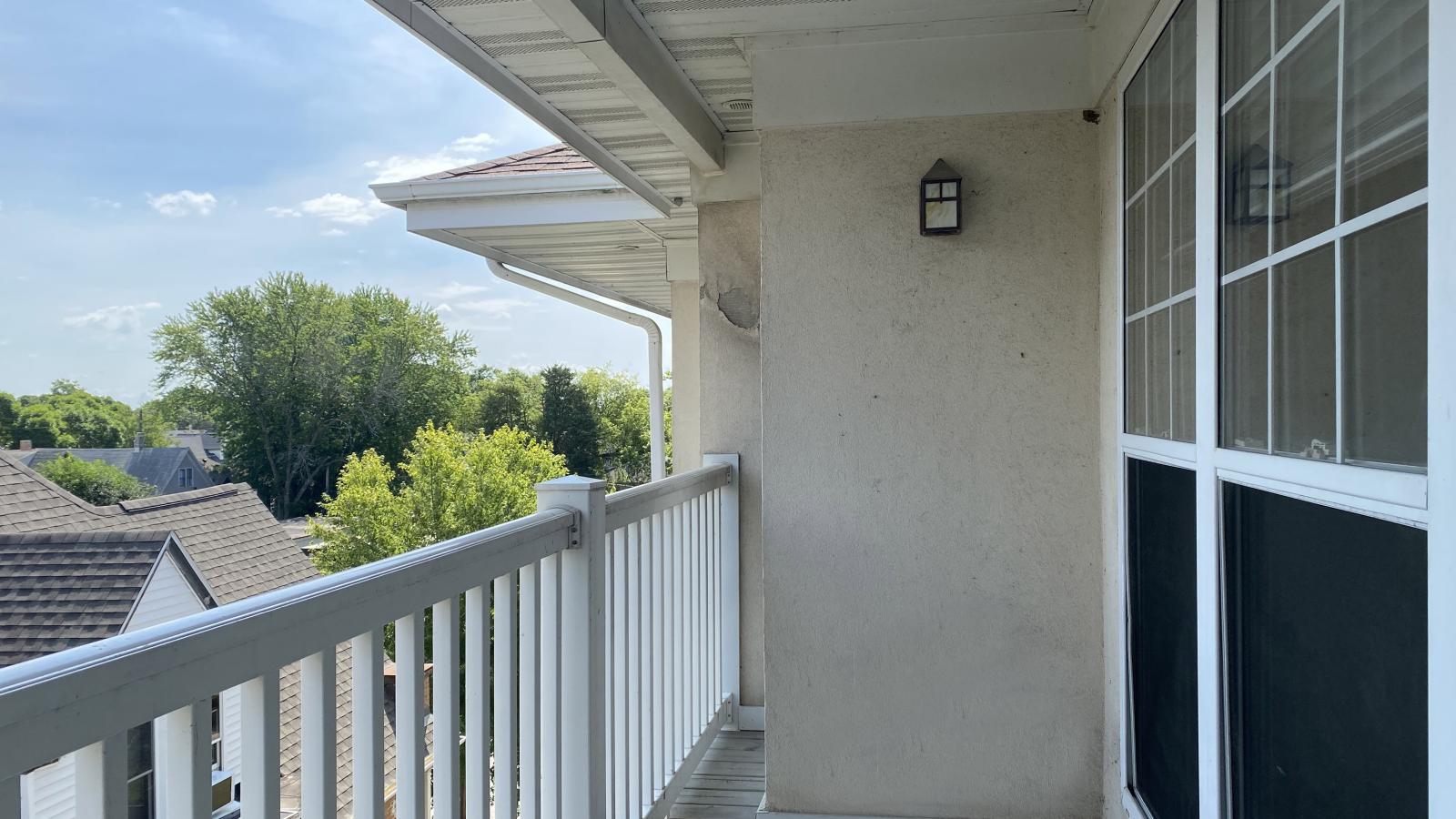 Private balcony on the top floor at City Place Apartments