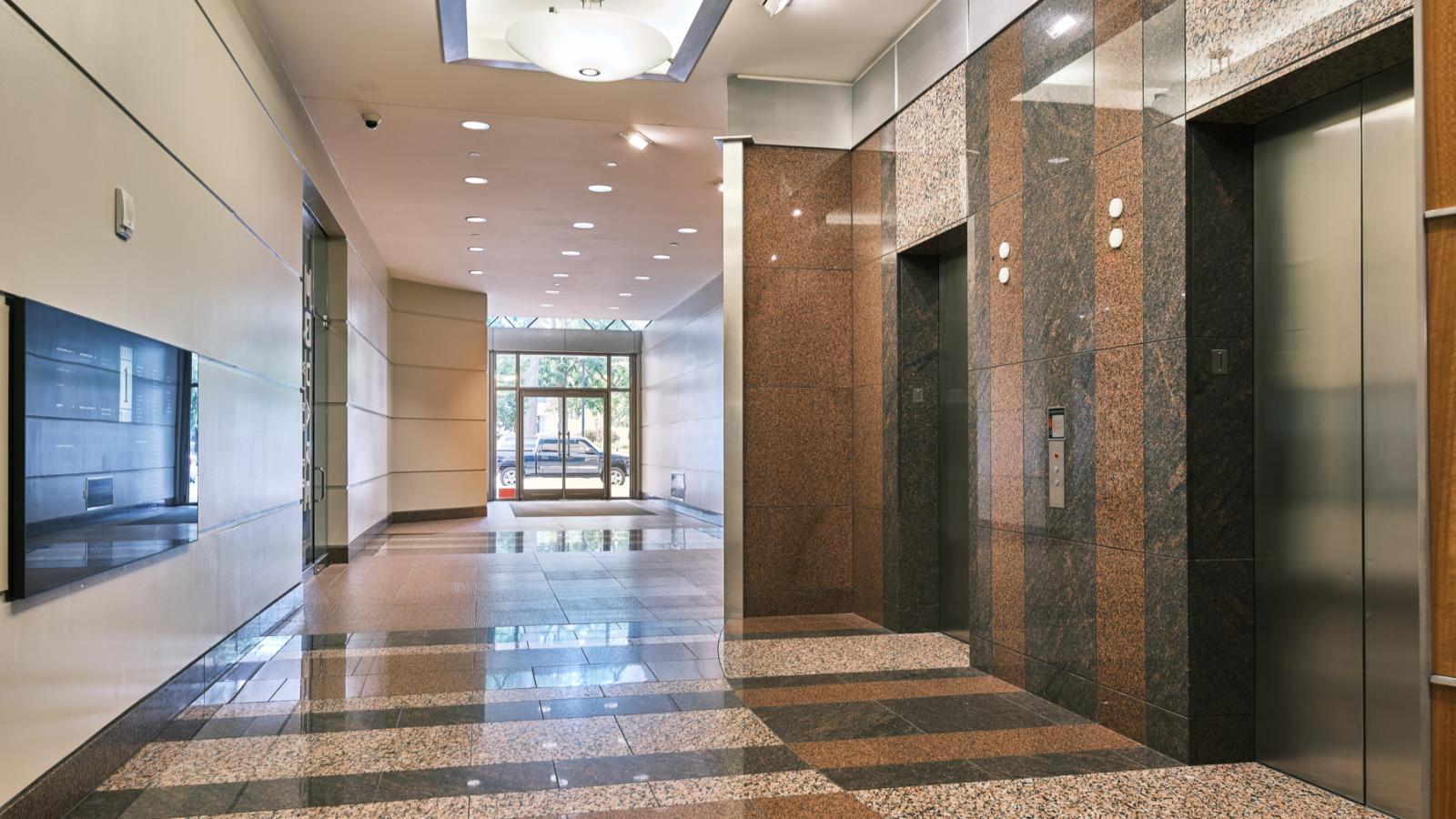 Elegant common areas with premium finishes at One East Main in Madison