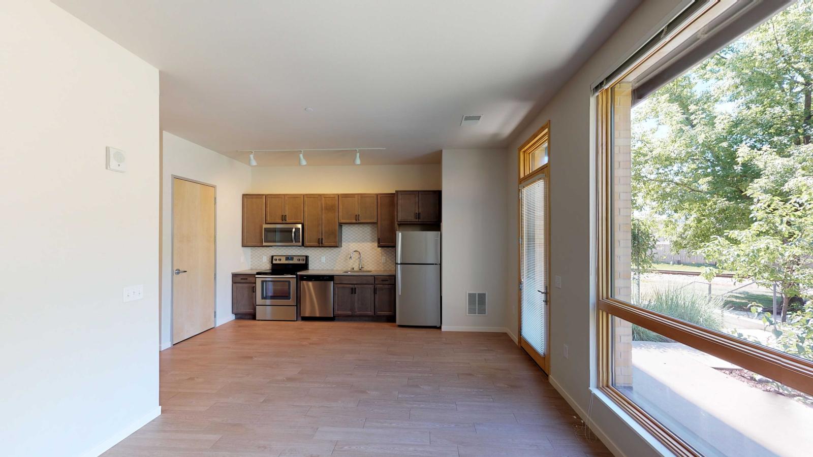 Bright one bedroom apartment with large windows at Quarter Row