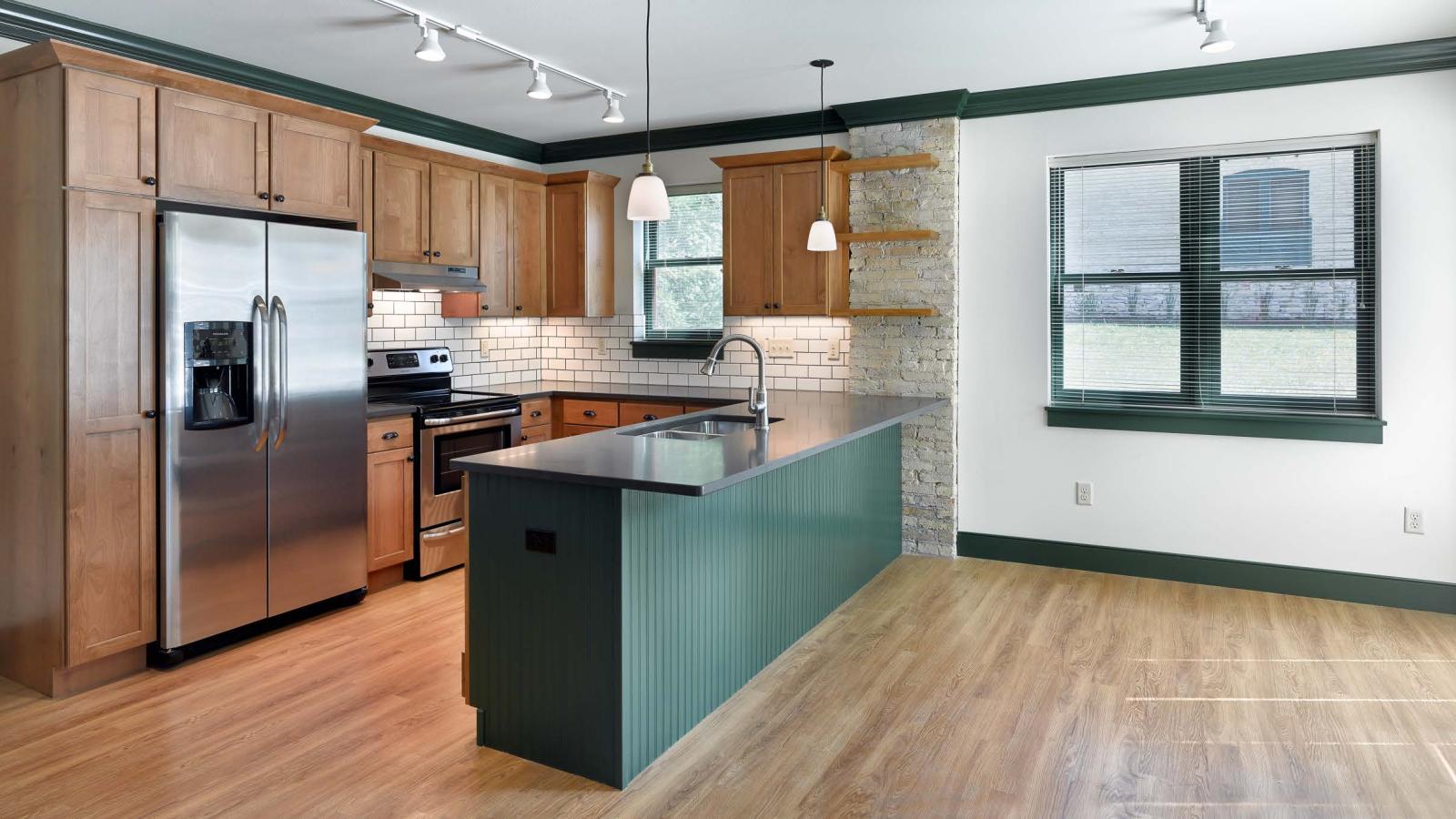 Lannon Hill Home welcoming kitchen in a historic house downtown Madison