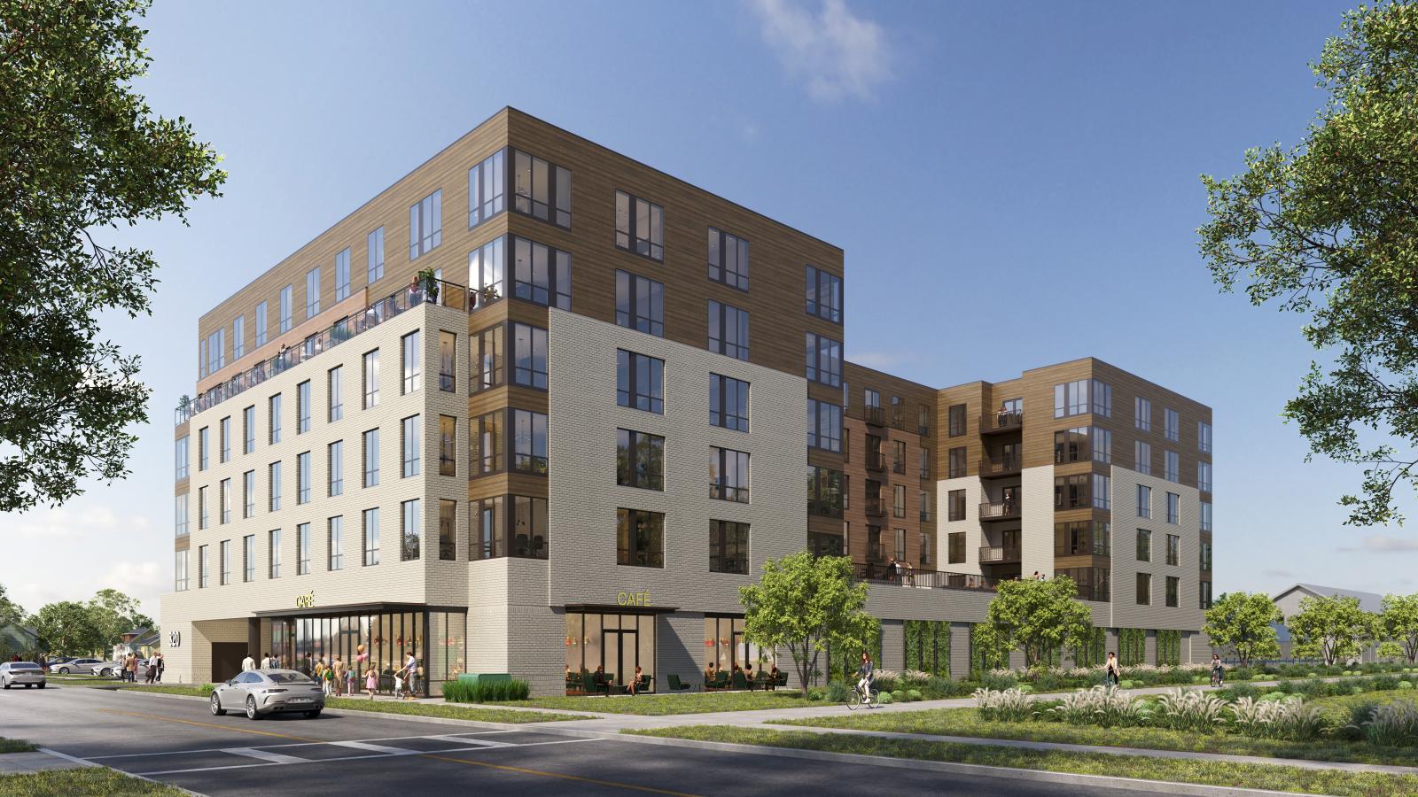 The Penny Apartments as seen from The Capital City Bike Path in Madison Wisconsin 
