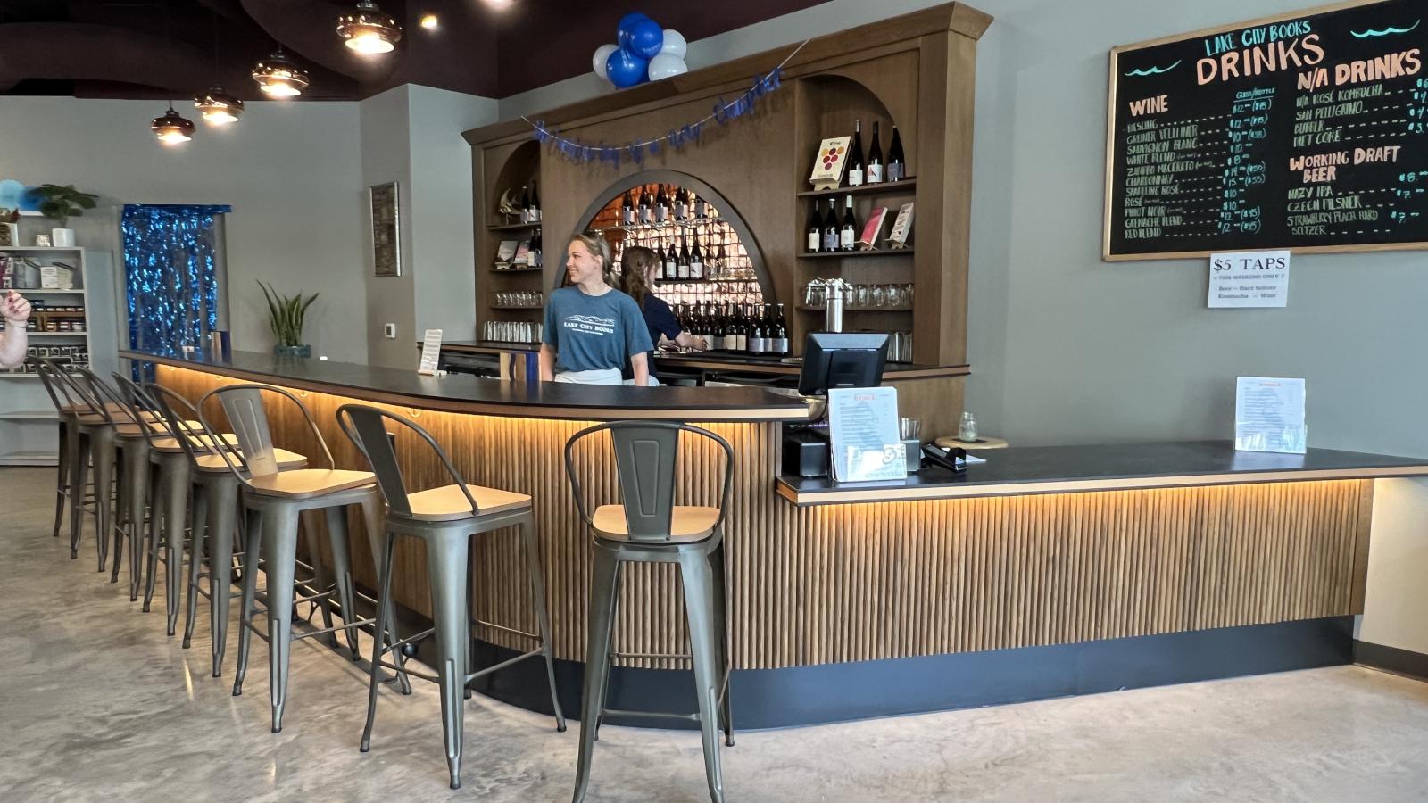Lake City Books brand new wine bar in downtown Madison