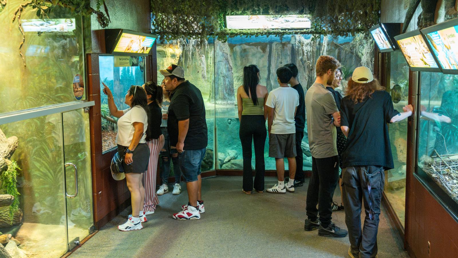 Urban Land Interests employees and their families exploring animal exhibits during the annual company picnic at Henry Vilas Zoo