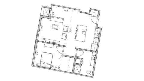 ULI Seven27 437 - One Bedroom, One Bathroom Floor Plan 