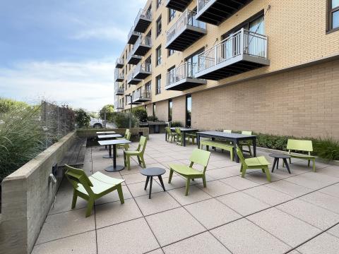 ULI Nine Line Grill Patio with Outdoor Seating in downtown Madison on Monona Bay