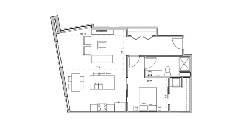 ULI Seven27 206 - One Bedroom, One Bathroom Floor Plan 
